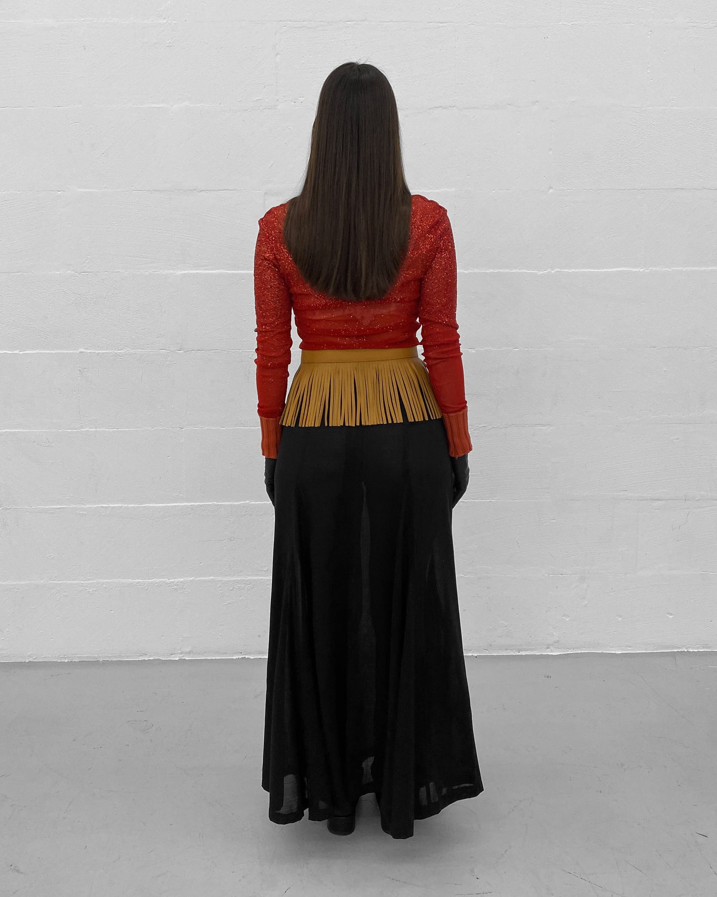 Prada SS2007 Leather Fringe Belt Light Brown