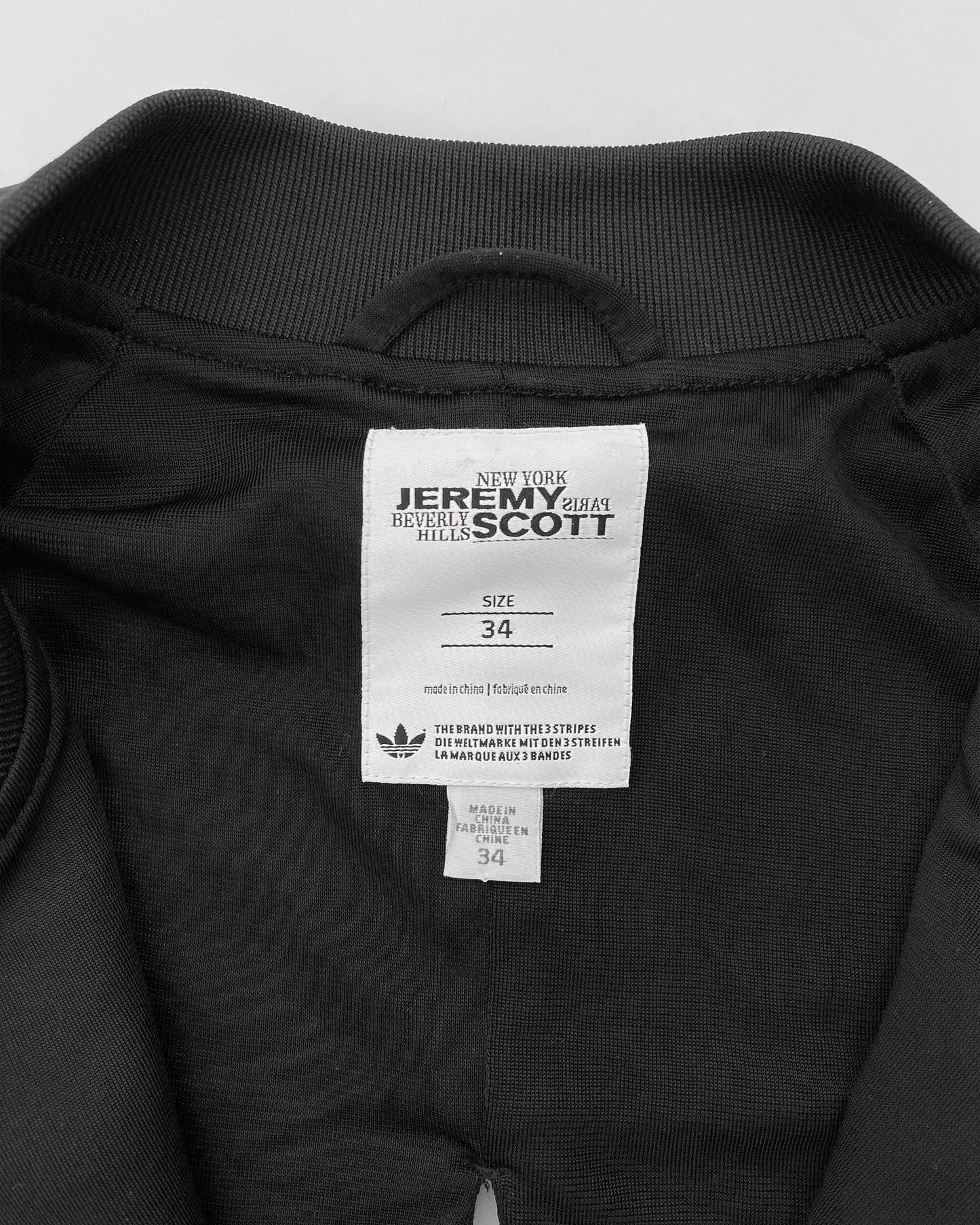 Jeremy Scott x Adidas 2010er Trainingsjacke mit offenem Rücken, Schwarz 