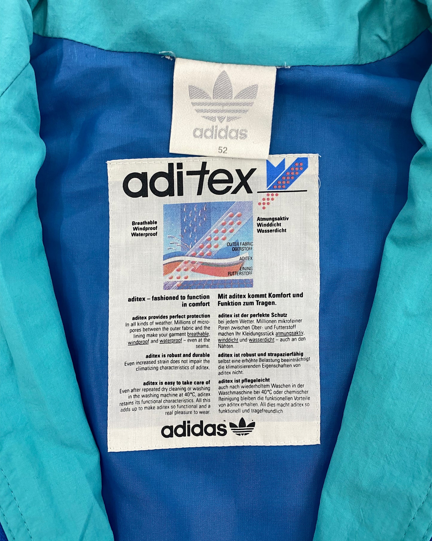 Adidas 1980er Aditex Jacke Blau 