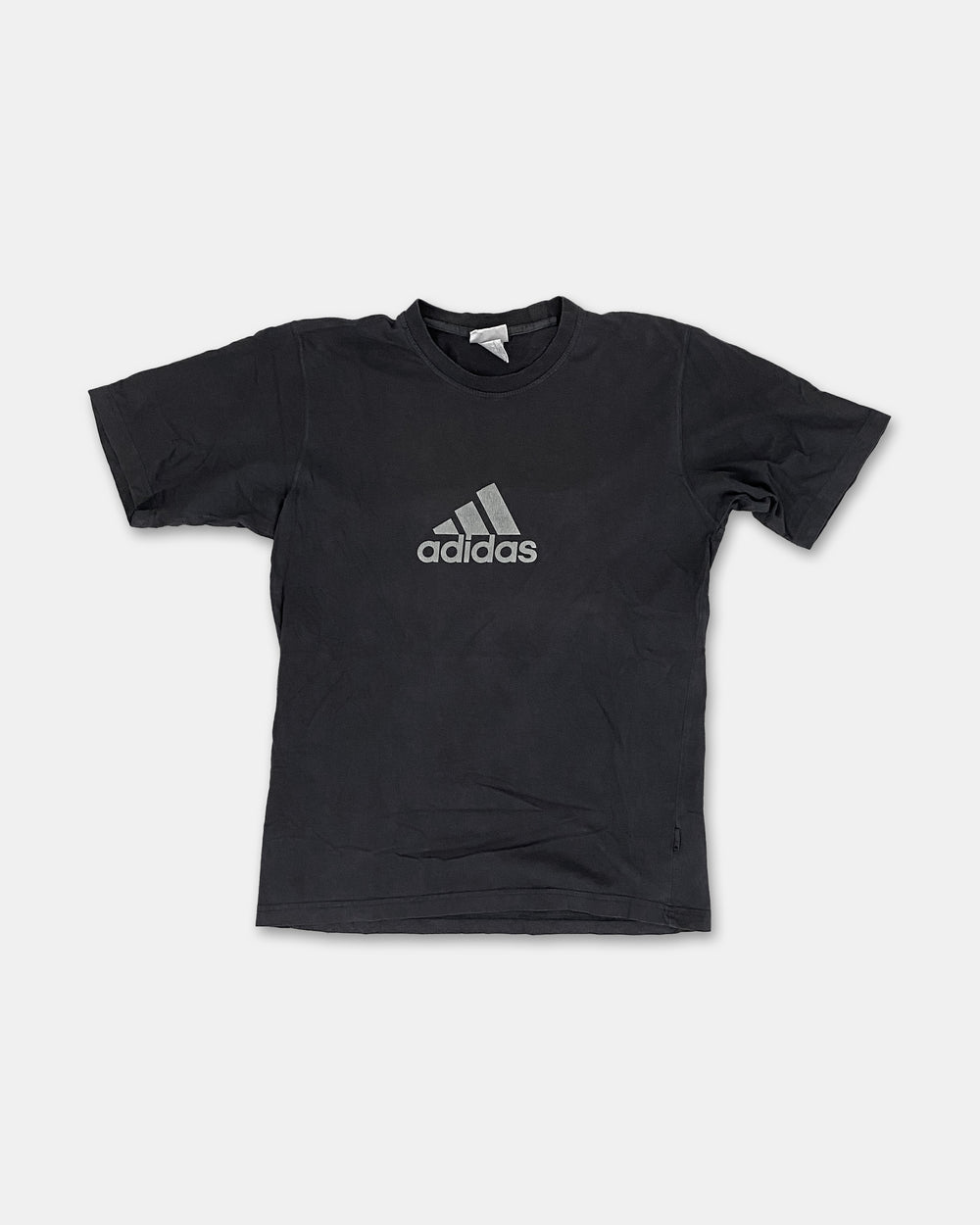 Adidas 2000s großes Logo T-Shirt Dunkelgrau 