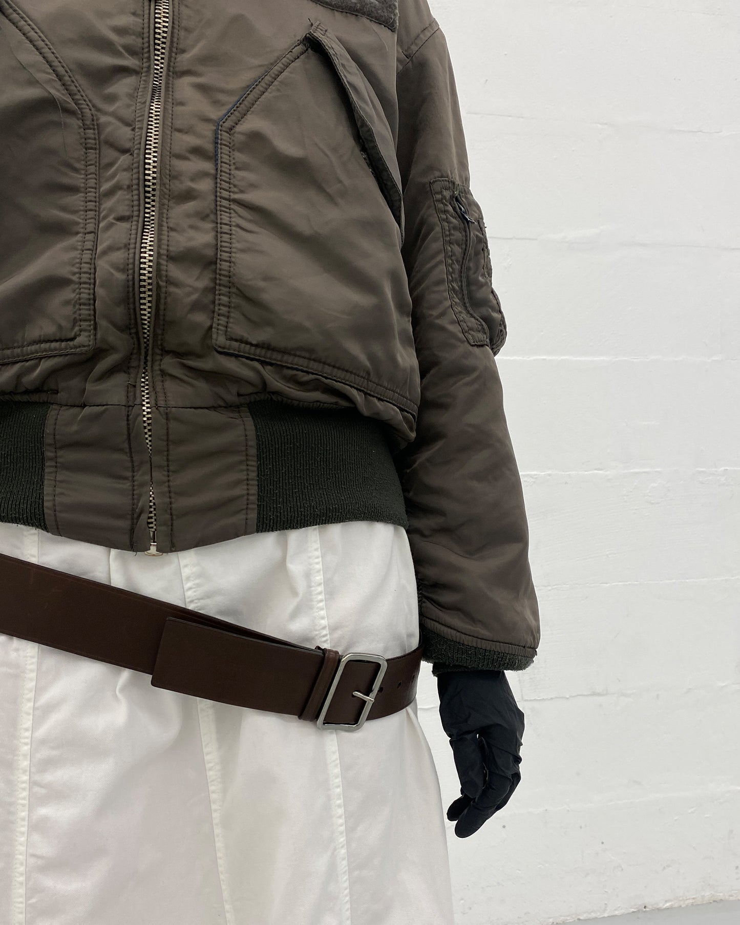 Jil Sander 1990s Big Leather Belt Brown