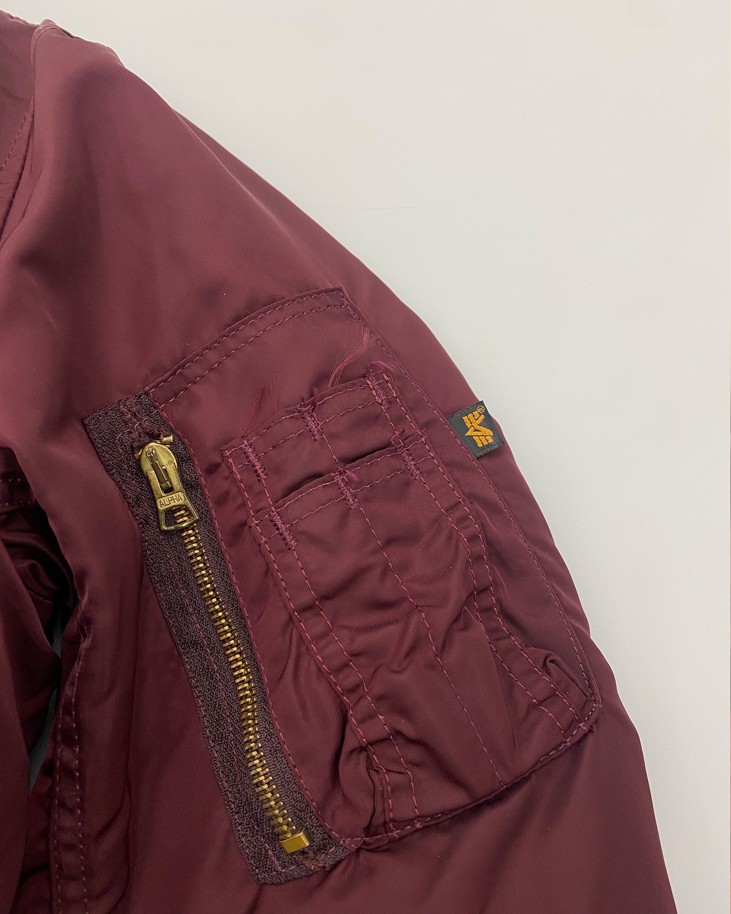 Alpha Industries 1990s Made in USA MA-1 Bomber Jacket Bordeaux