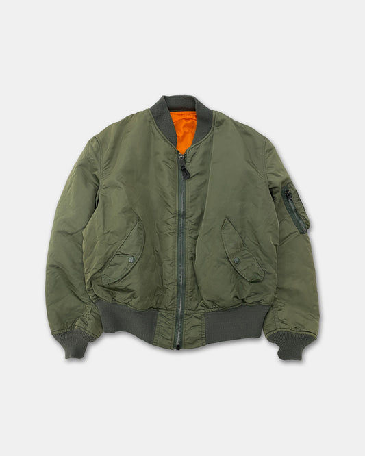 Alpha Industries – MA-1 Bomberjacke, Grün, 1990er-Jahre, hergestellt in den USA 