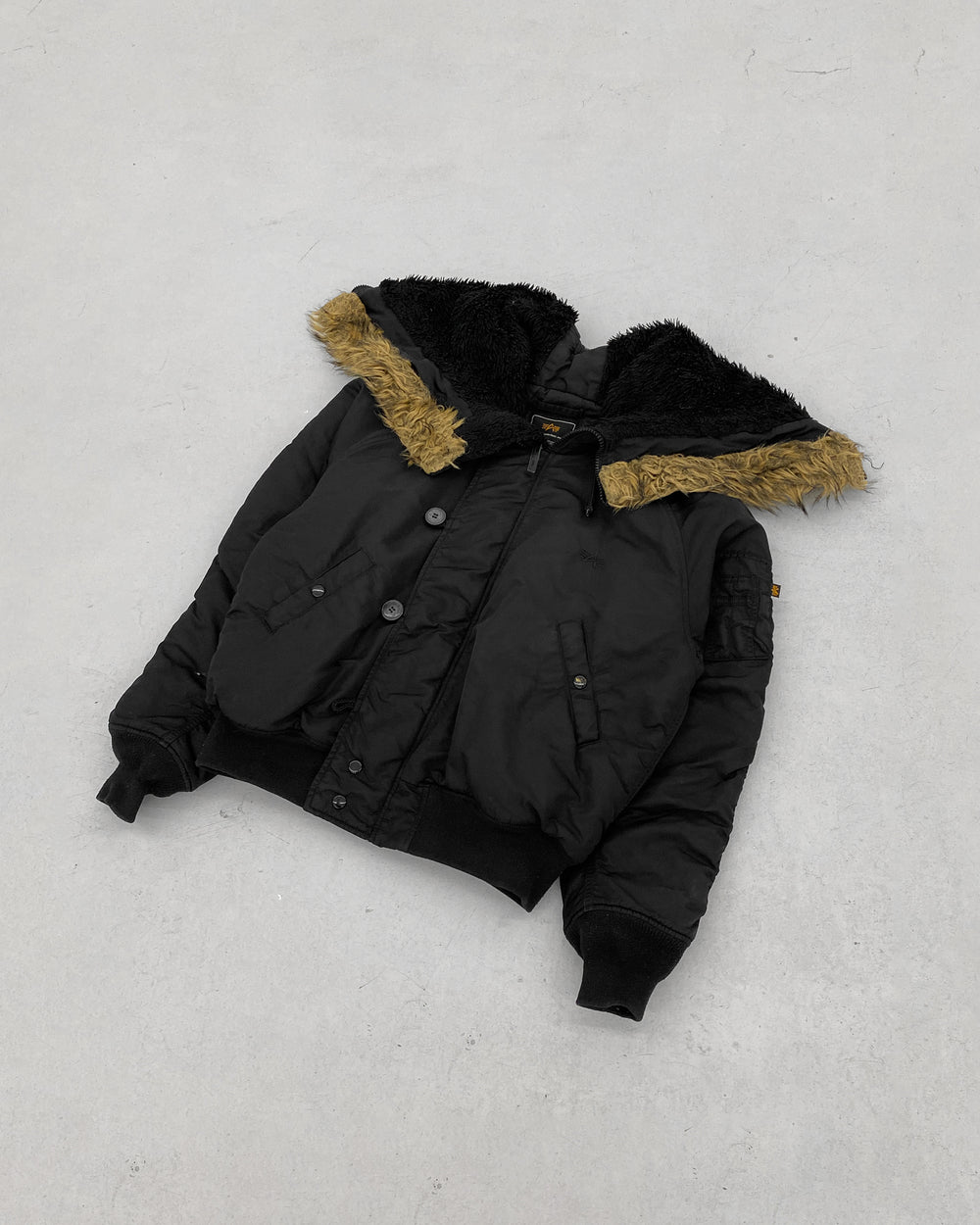 Alpha Industries 2000s N2B Bomberjacke Schwarz 