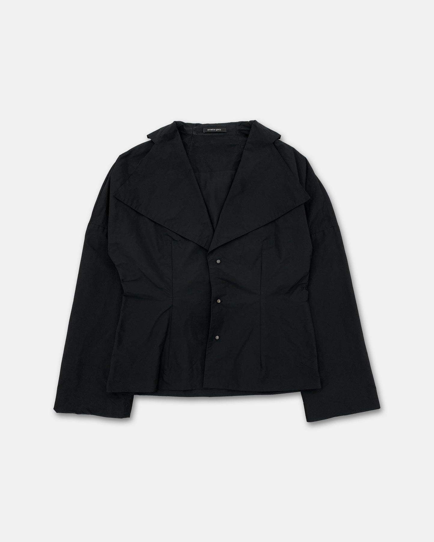 Annette Görtz 1990s Nylon Jacket Top Black
