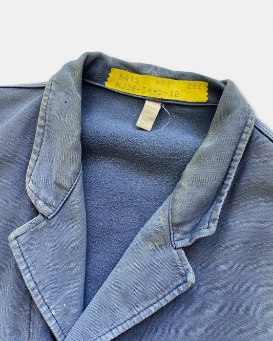 Vintage 1960er Französische Malerjacke Blau 