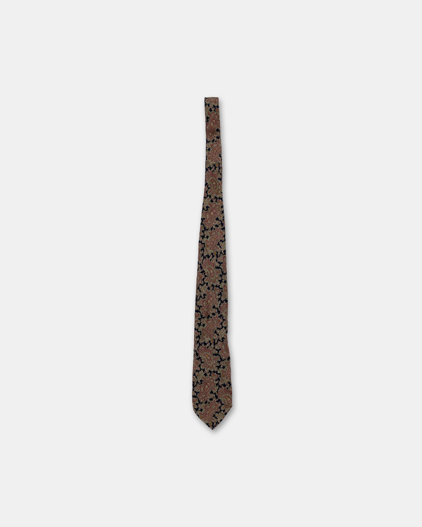 Giorgio Armani 1990s Paisley Pattern Tie Black