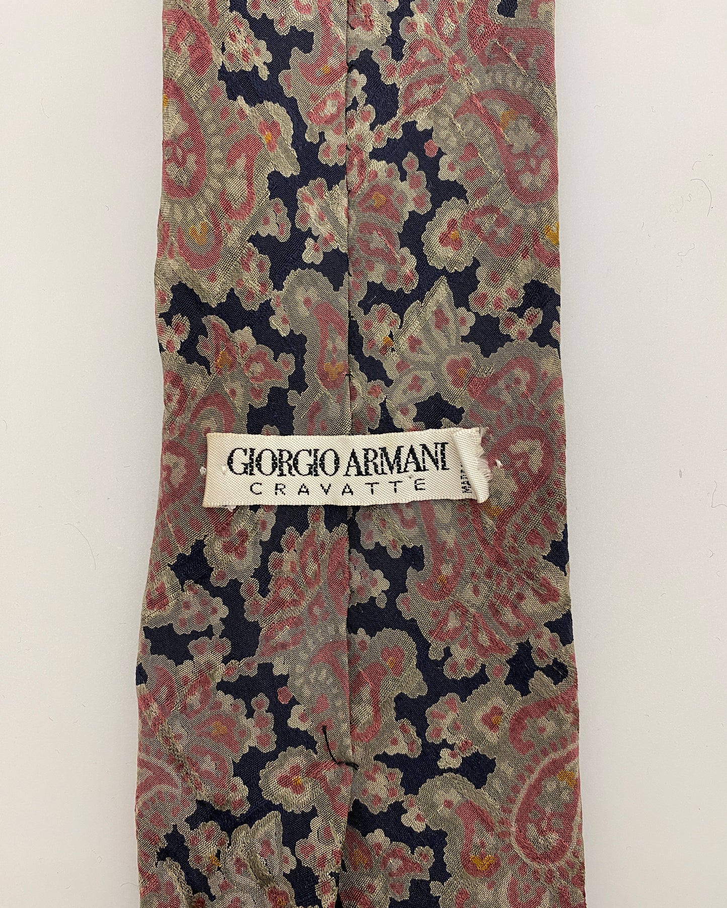 Giorgio Armani 1990s Paisley Pattern Tie Black