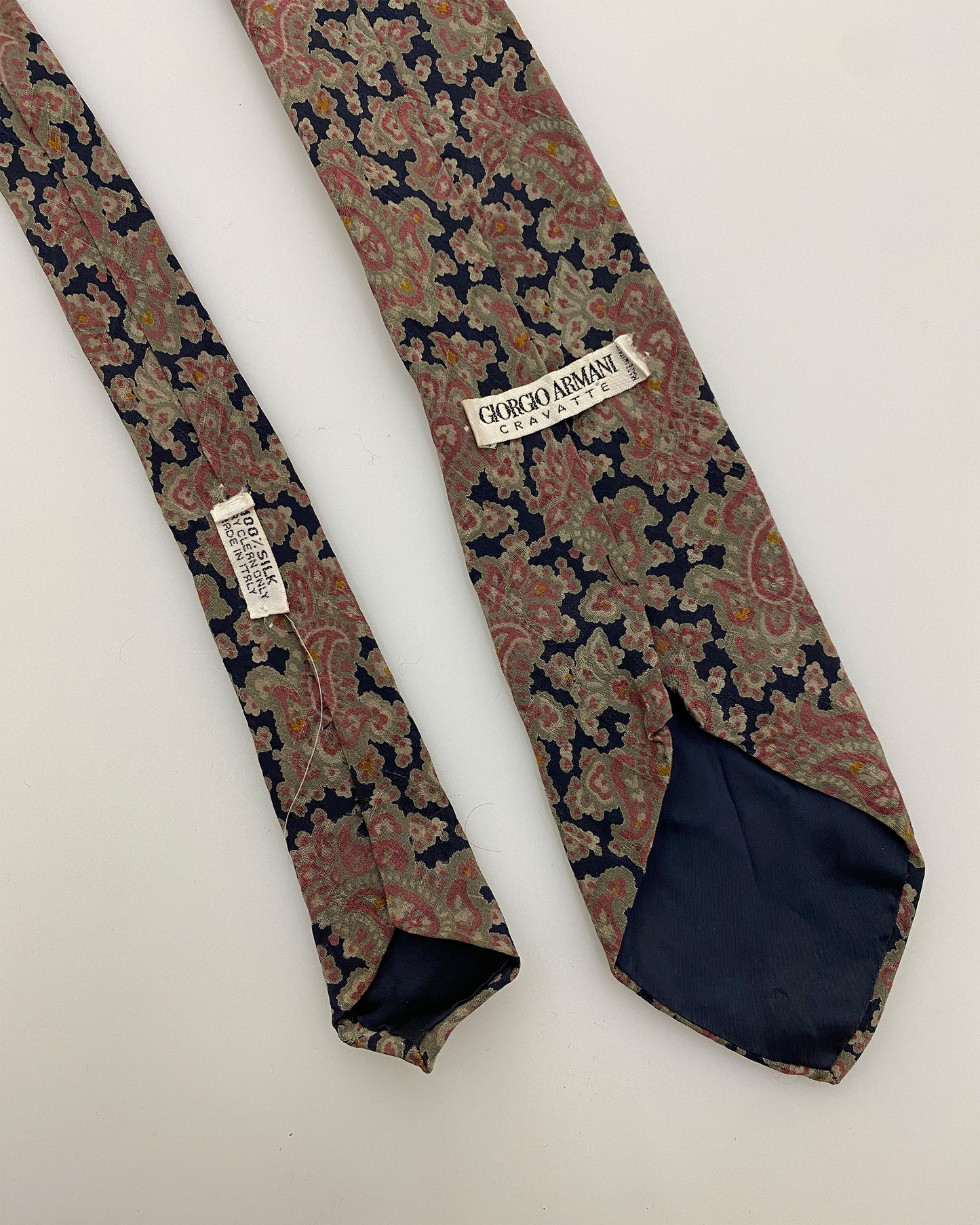 Giorgio Armani 1990s Paisley Pattern Tie Black