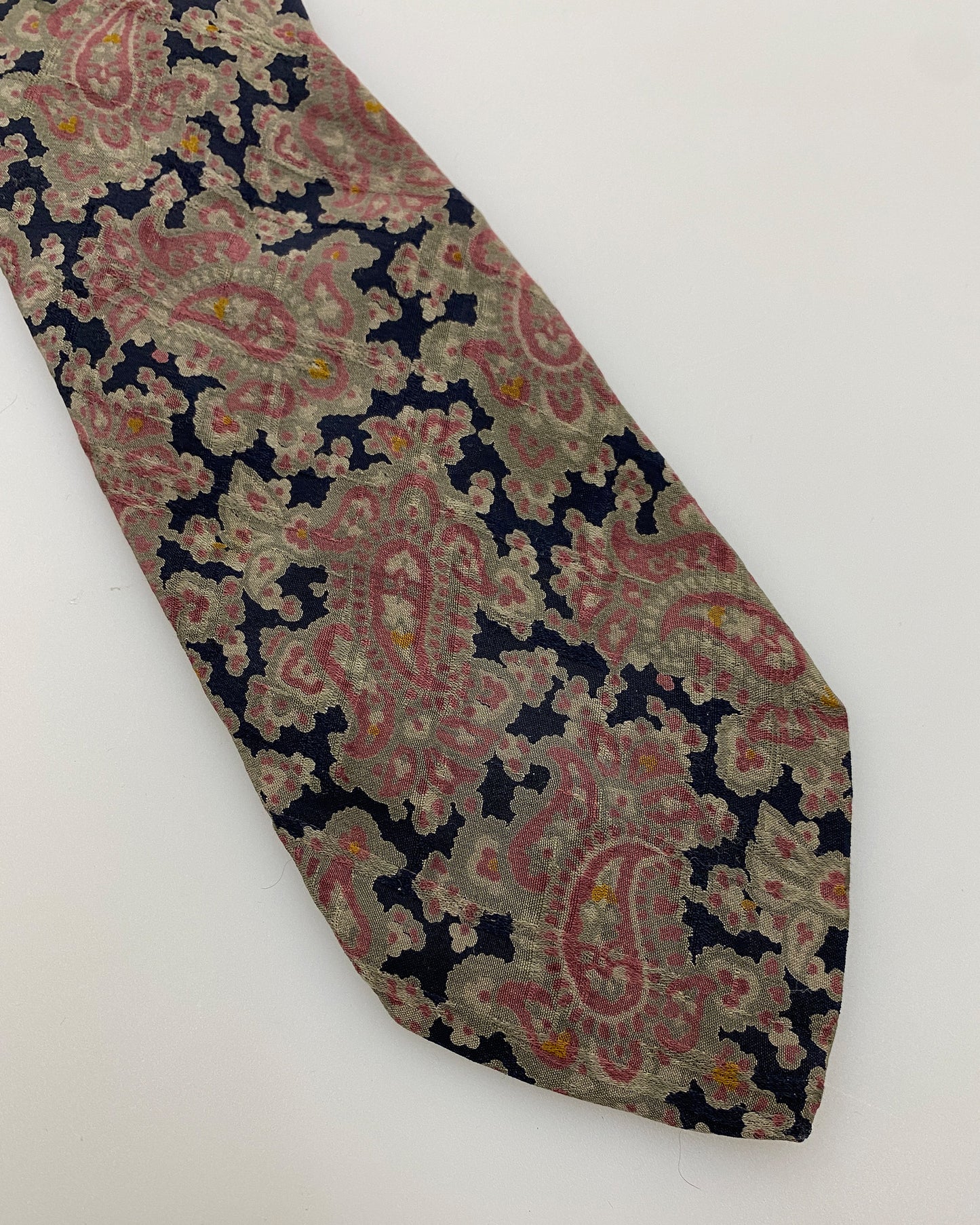 Giorgio Armani 1990s Paisley Pattern Tie Black