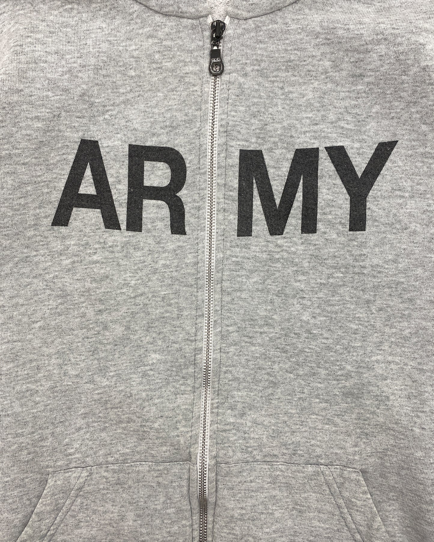 Vintage 2000er Army Zip Hoodie Grau 