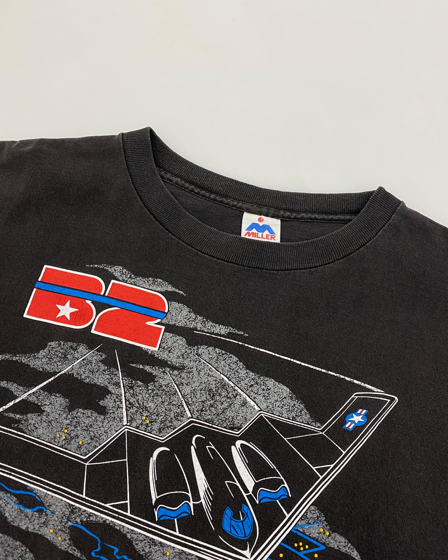 Vintage 1988 B-2 Bomber Stealth Single Stitched T-Shirt Faded Black