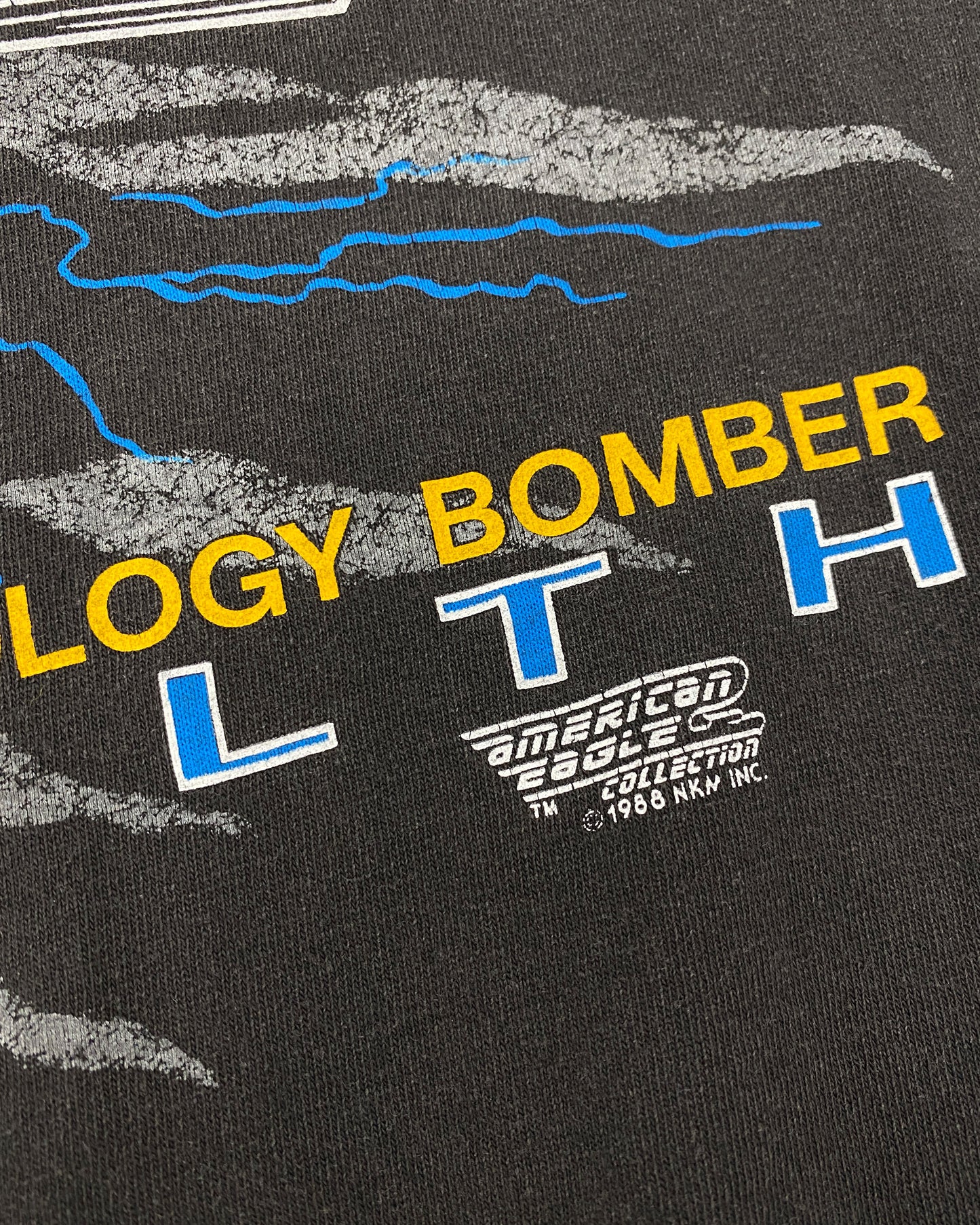 Vintage 1988 B-2 Bomber Stealth Single Stitched T-Shirt Faded Black