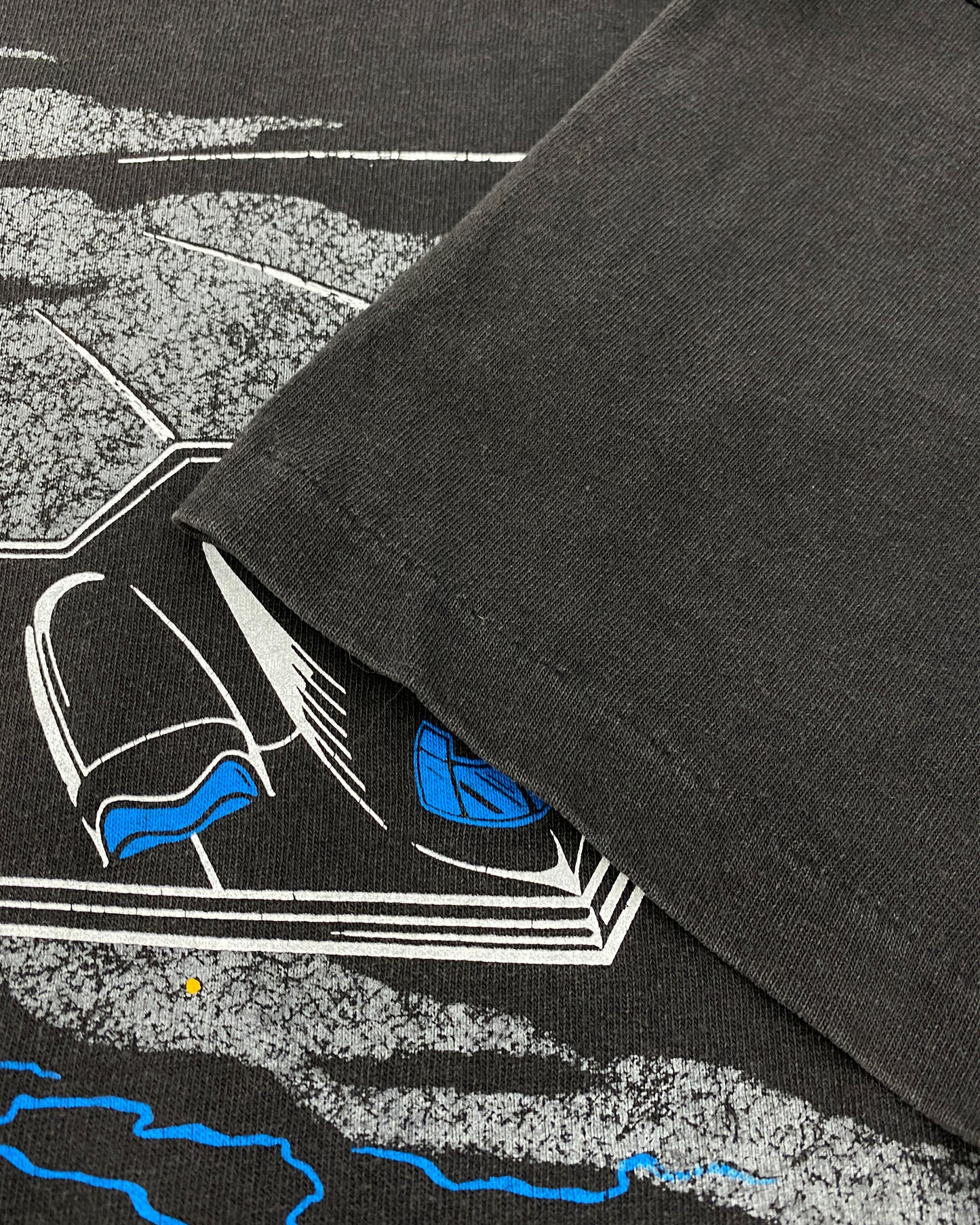 Vintage 1988 B-2 Bomber Stealth Single Stitched T-Shirt Faded Black