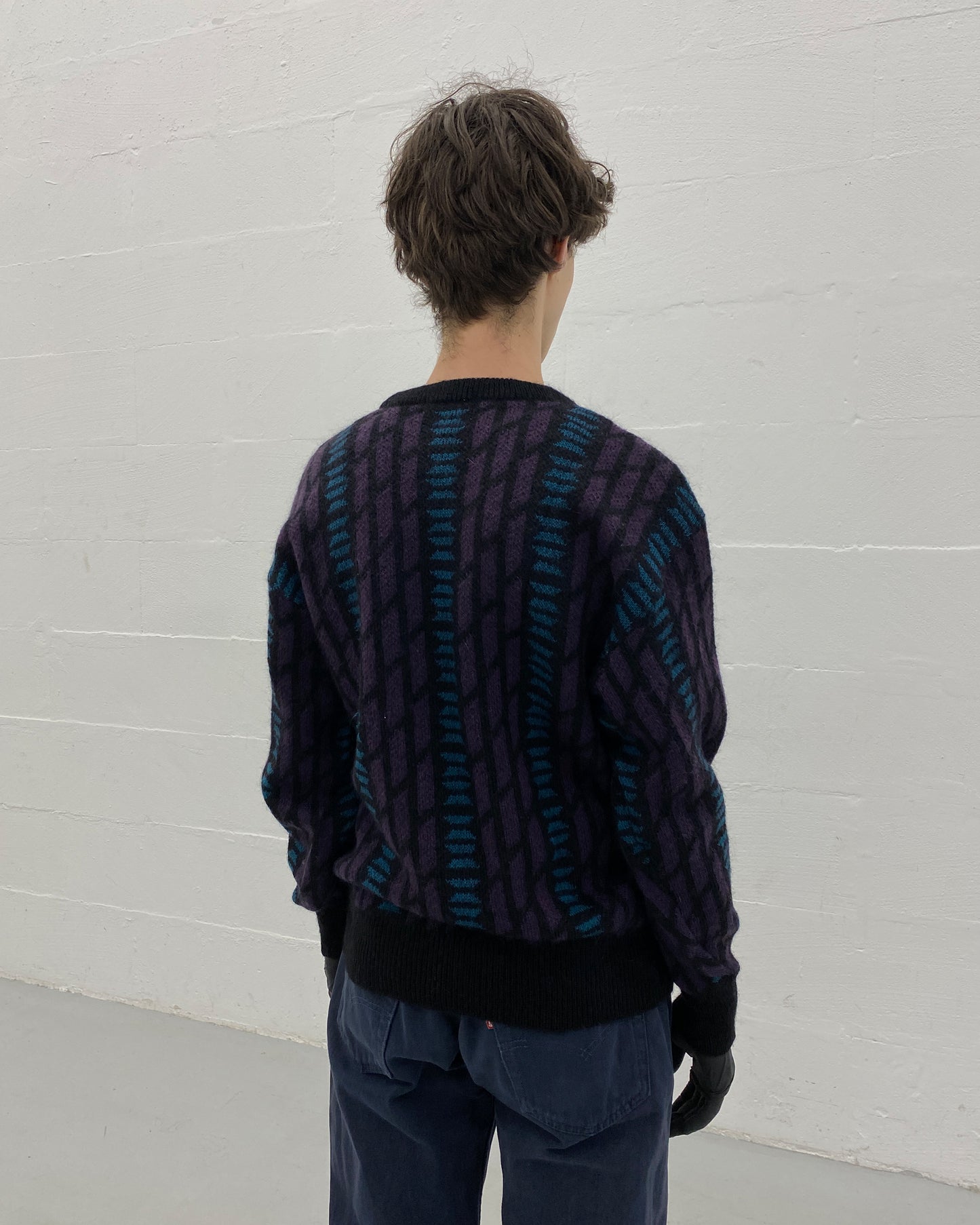 Pierre Balmain 1990s Knit Sweater Black Purple