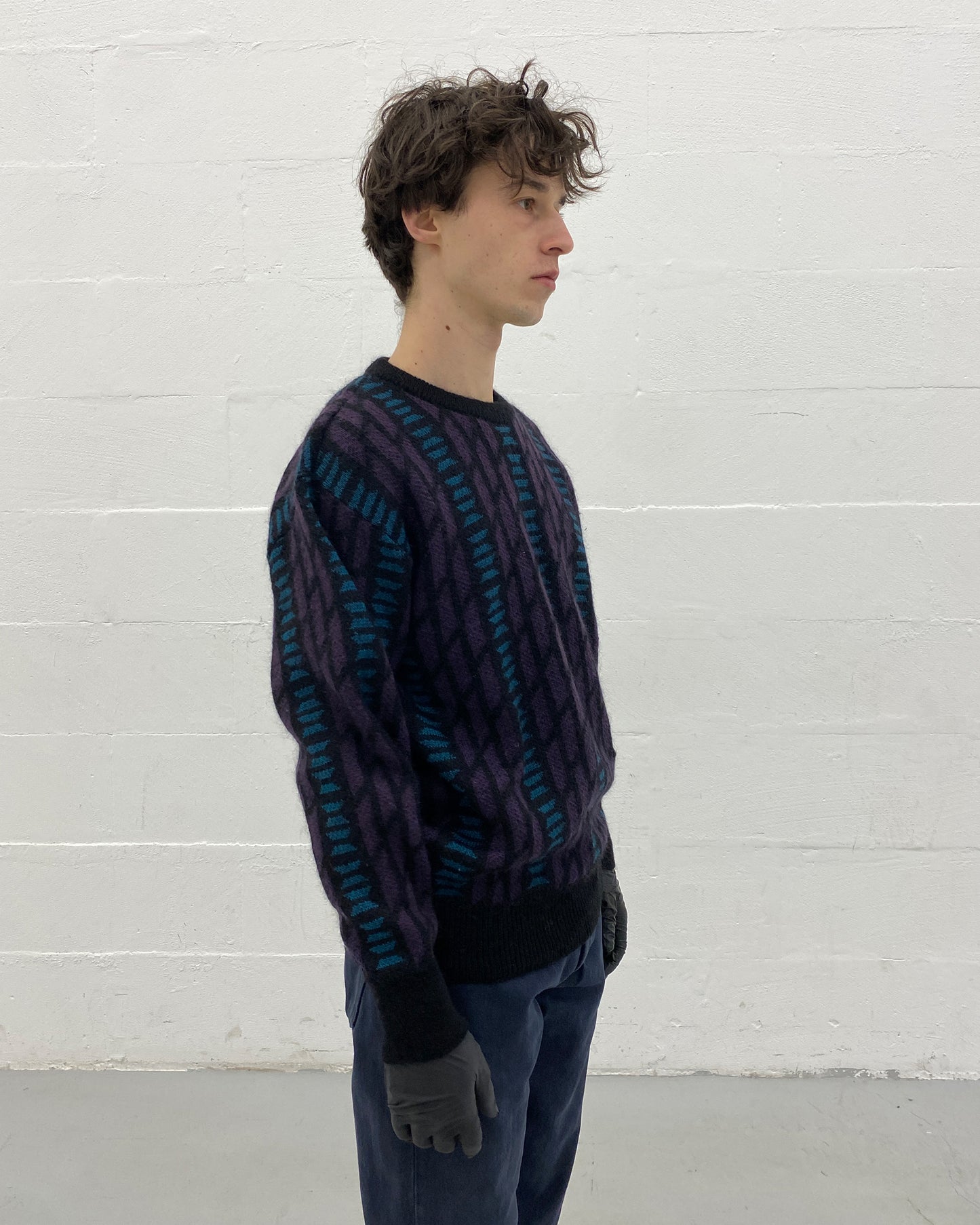 Pierre Balmain 1990s Knit Sweater Black Purple