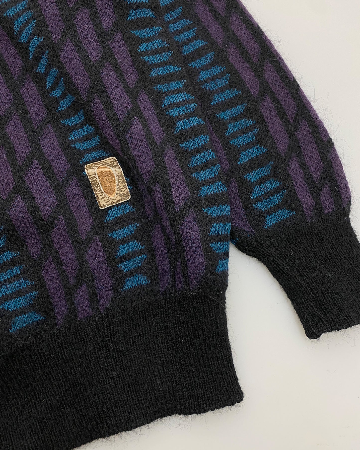 Pierre Balmain 1990s Knit Sweater Black Purple