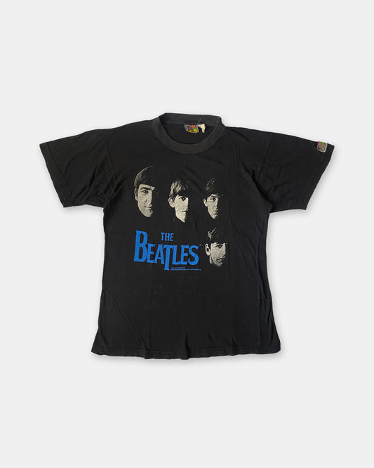 Vintage 1996 The Beatles Logo Band T-Shirt Black