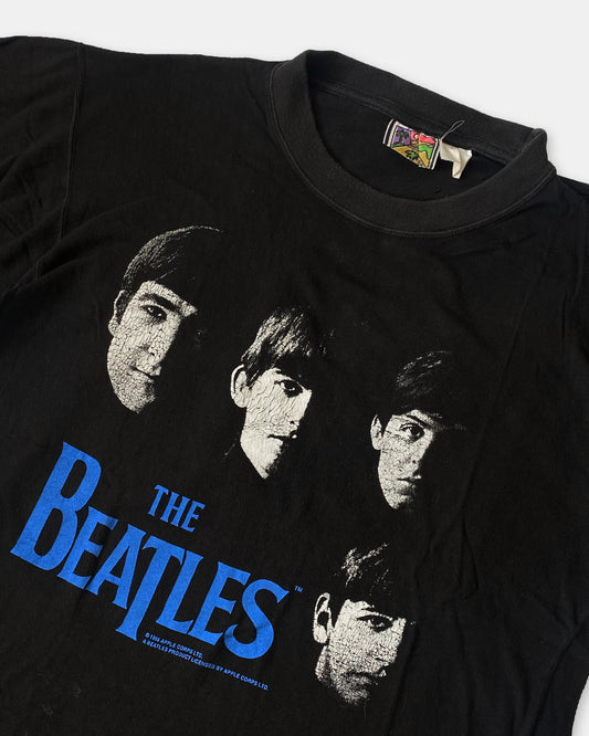 Vintage 1996 The Beatles Logo Band T-Shirt Black