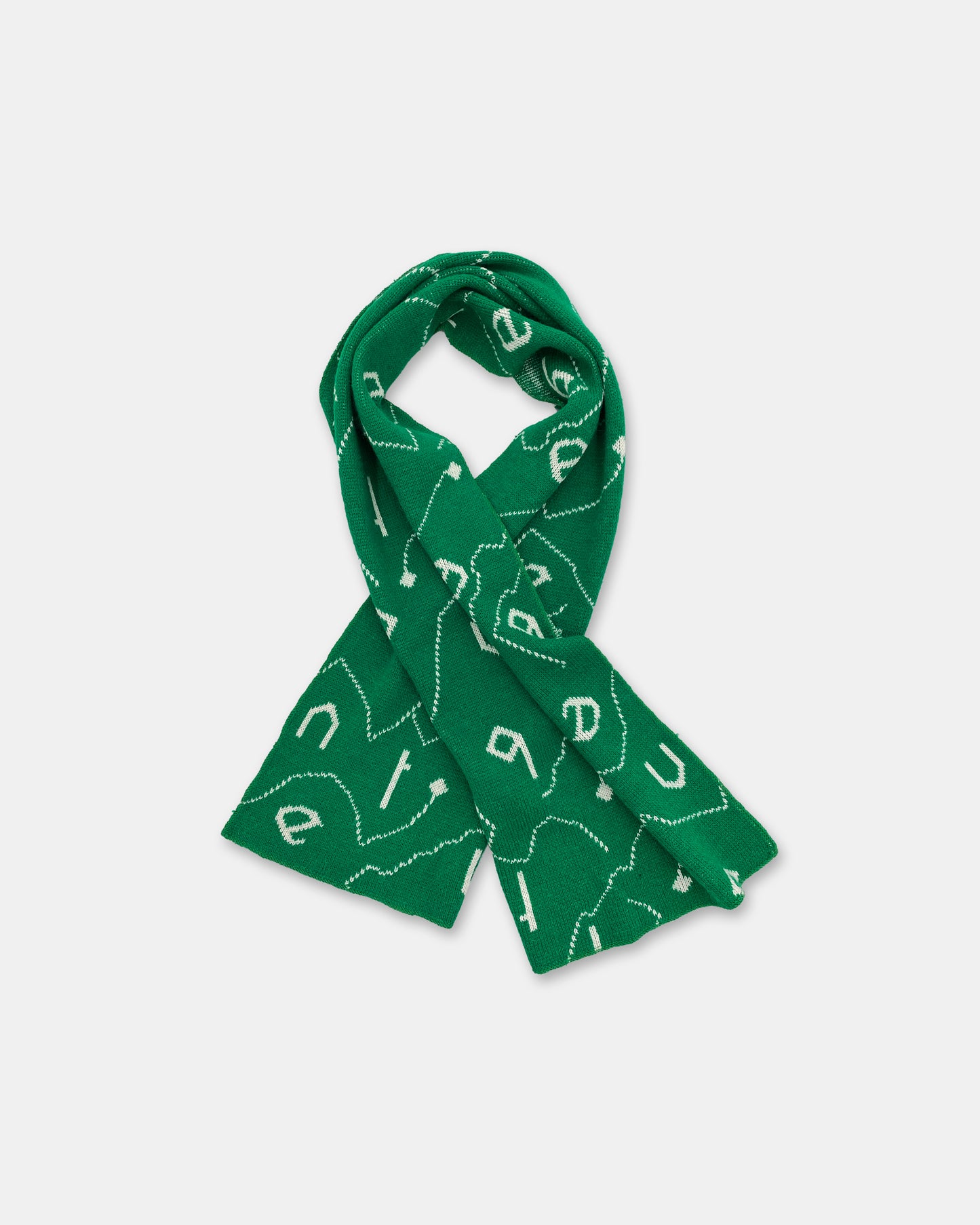 Benetton 2000s Monogram Scarf Green