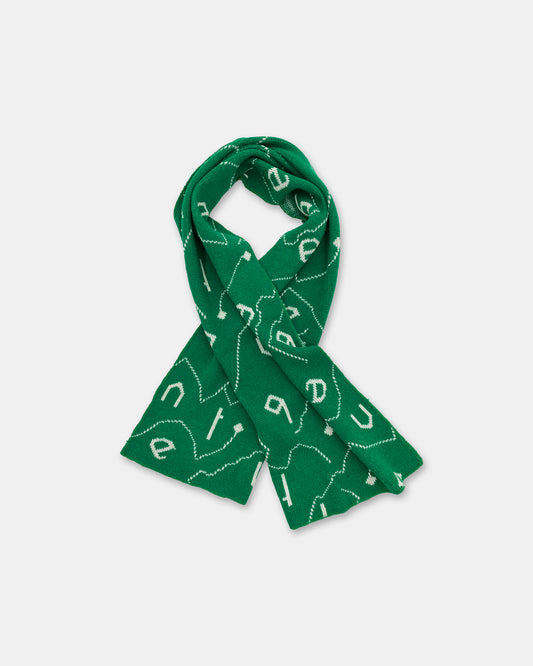 Benetton 2000s Monogram Scarf Green