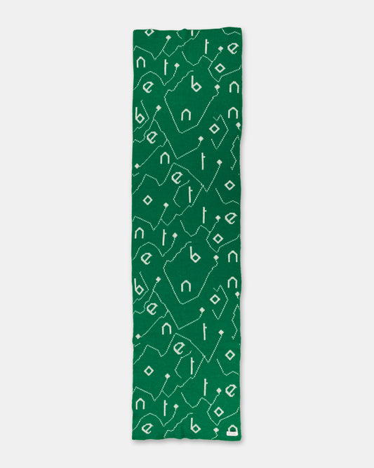 Benetton 2000s Monogram Scarf Green