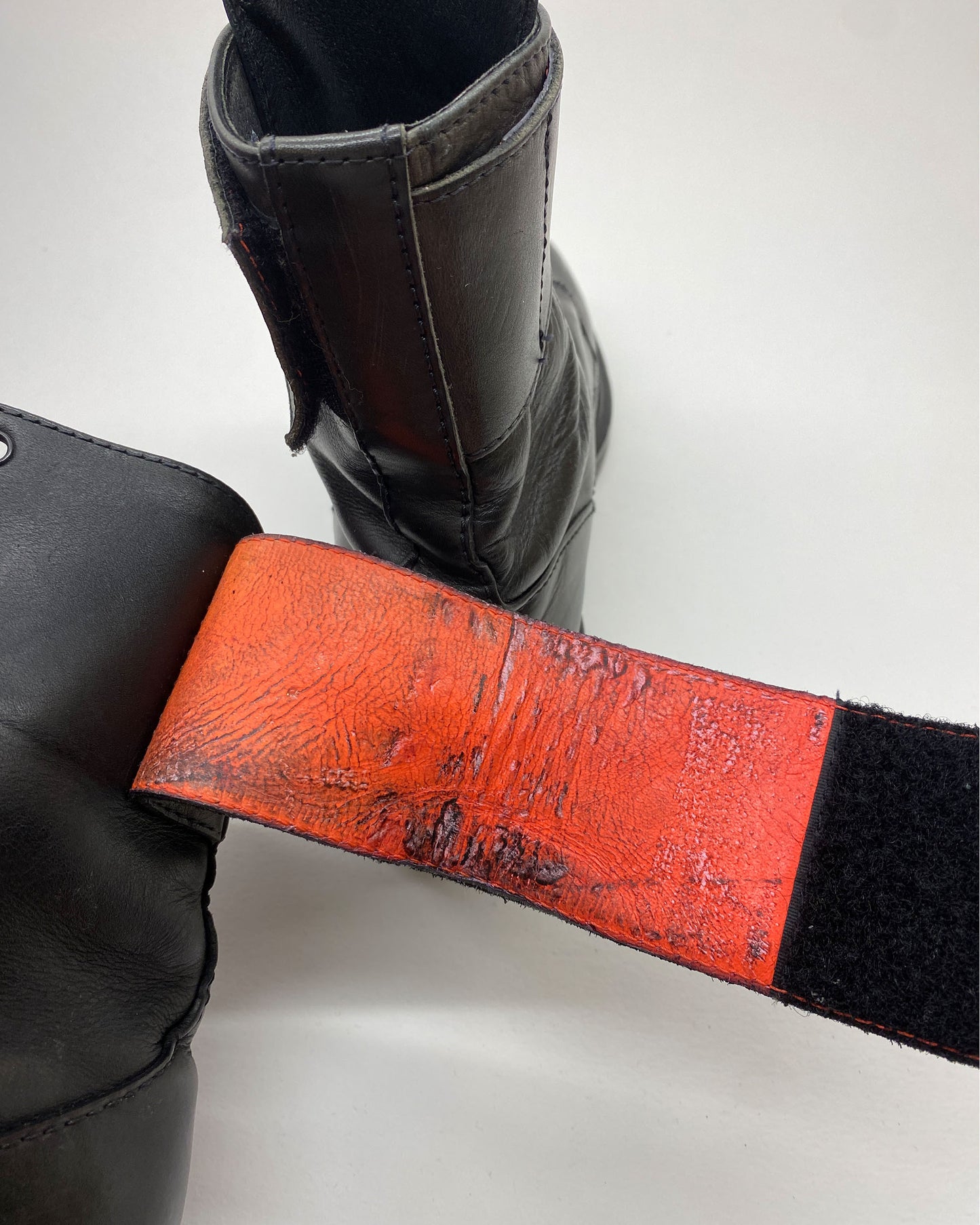Dirk Bikkembergs 1990s Heel Holes Velcro Square Toe Ankle Boots Black