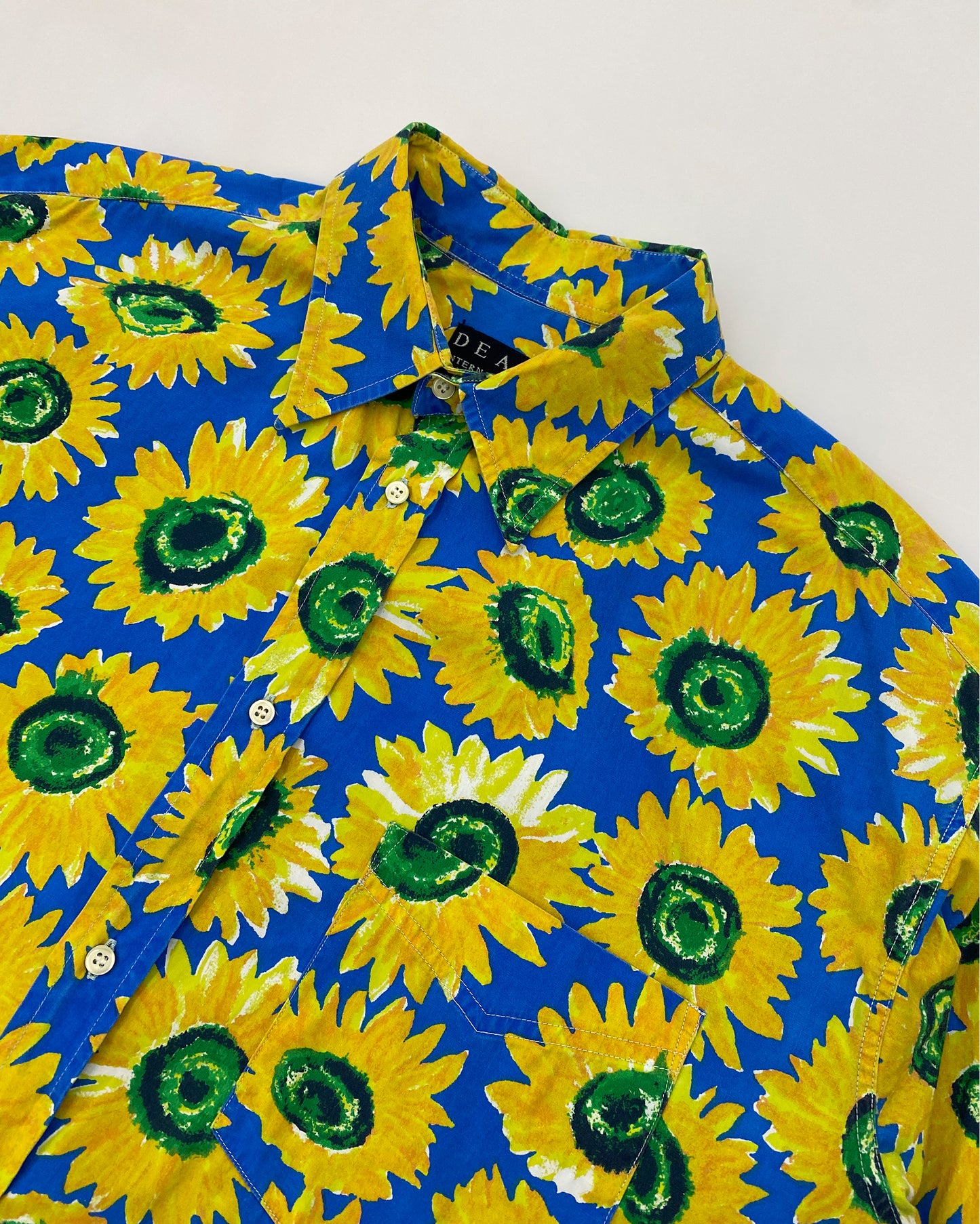 Vintage 1990s All Over Print Sunflower Shirt Yellow