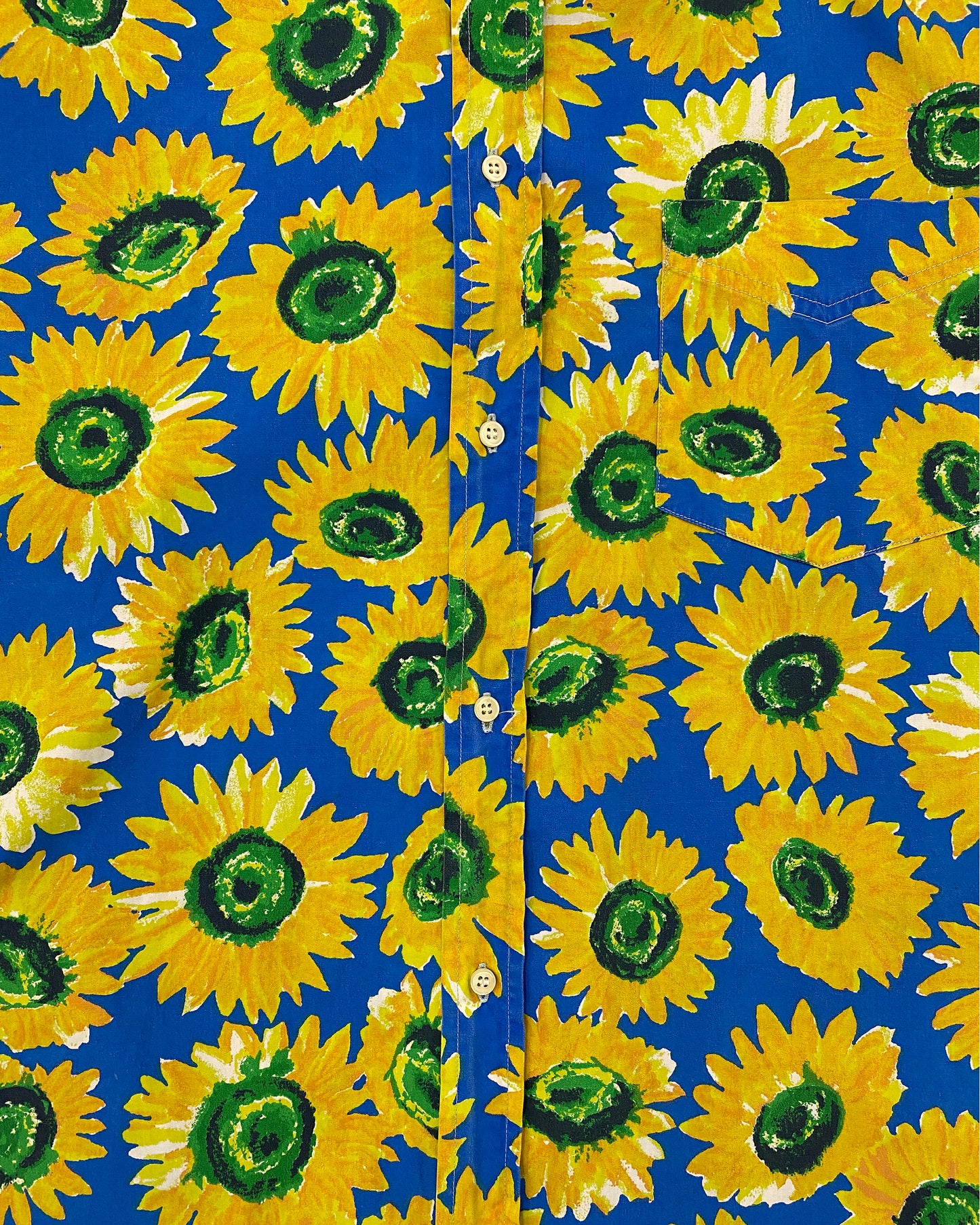 Vintage 1990s All Over Print Sunflower Shirt Yellow