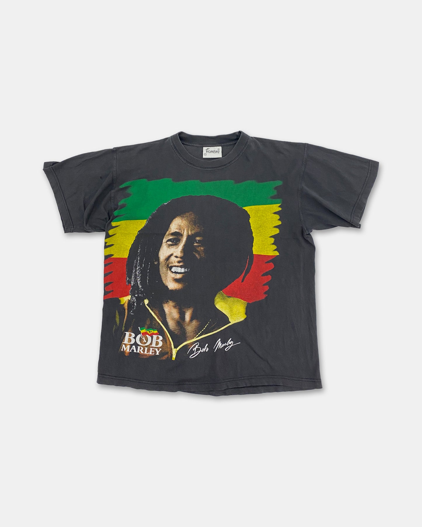 Vintage 2000er Bob Marley T-Shirt verblasst schwarz 