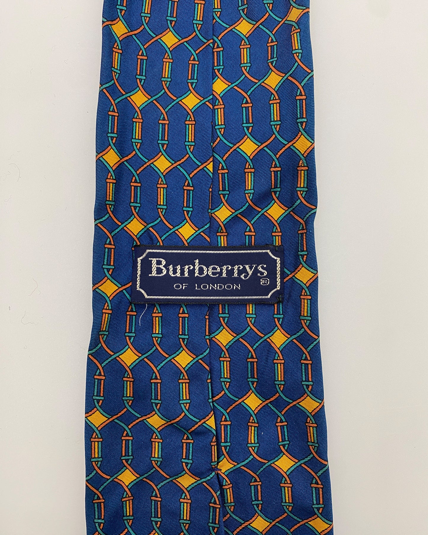 Burberrys 1990s Pattern Tie Blue