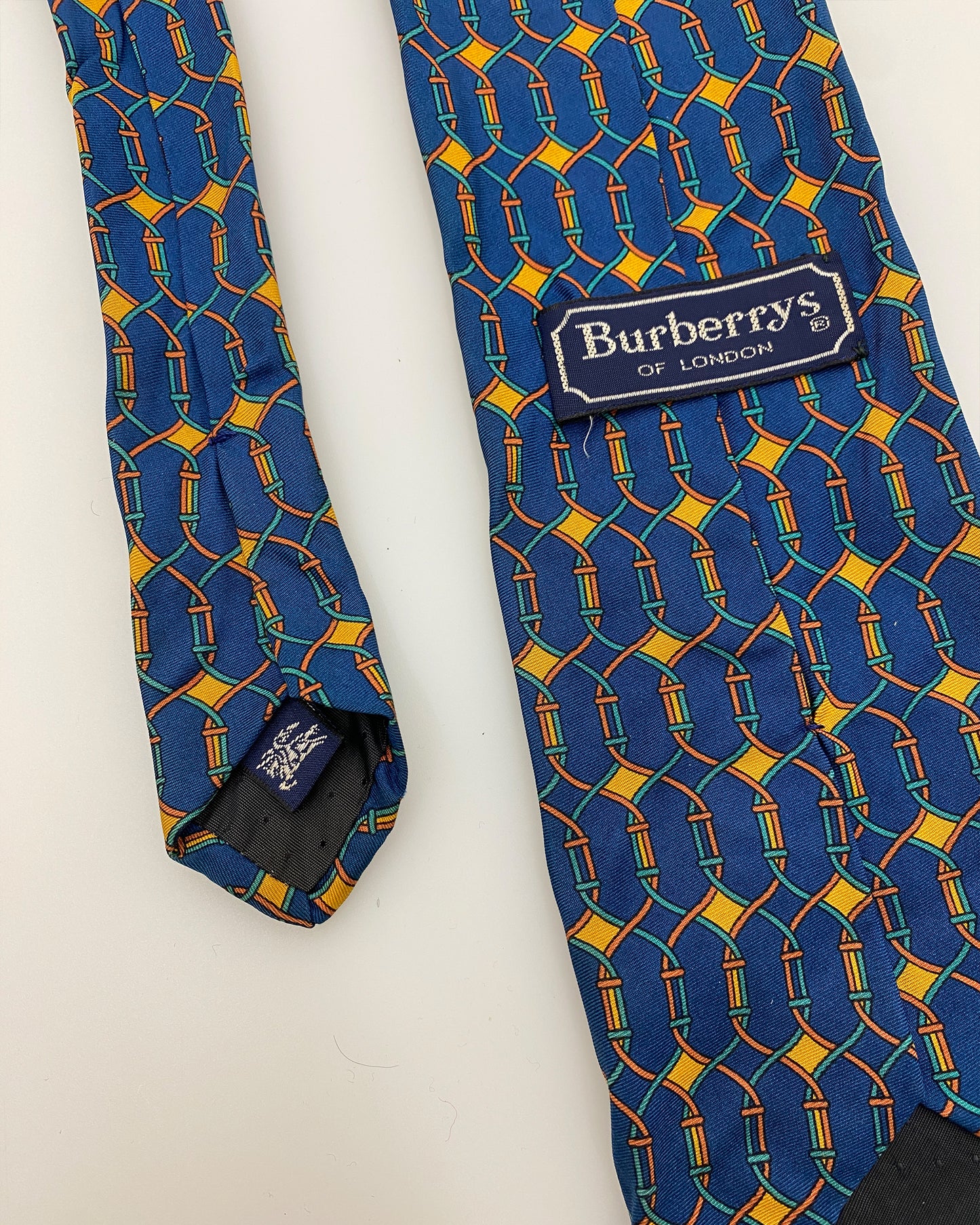 Burberrys 1990s Pattern Tie Blue