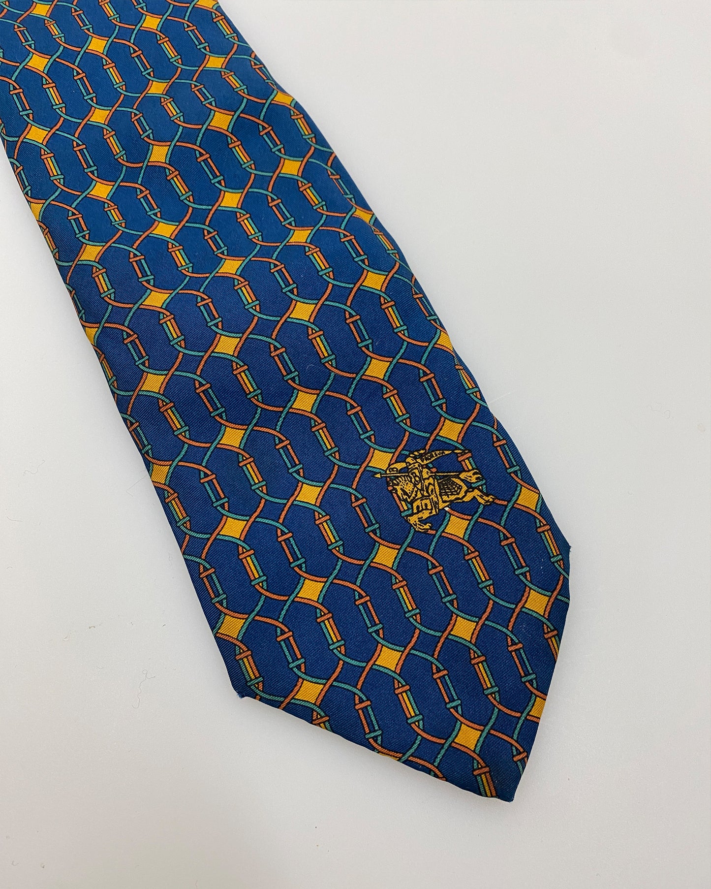 Burberrys 1990s Pattern Tie Blue