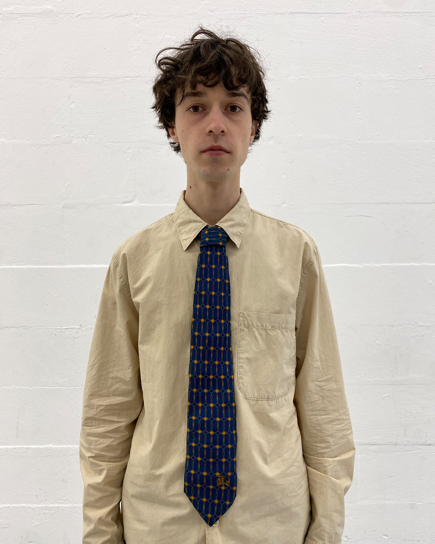 Burberrys 1990s Pattern Tie Blue