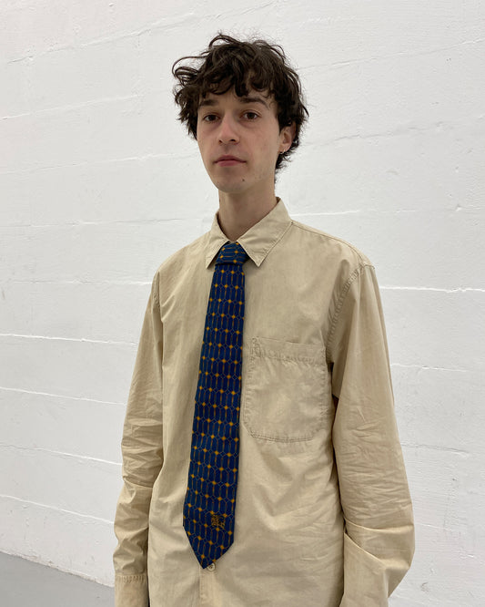 Burberrys 1990s Pattern Tie Blue