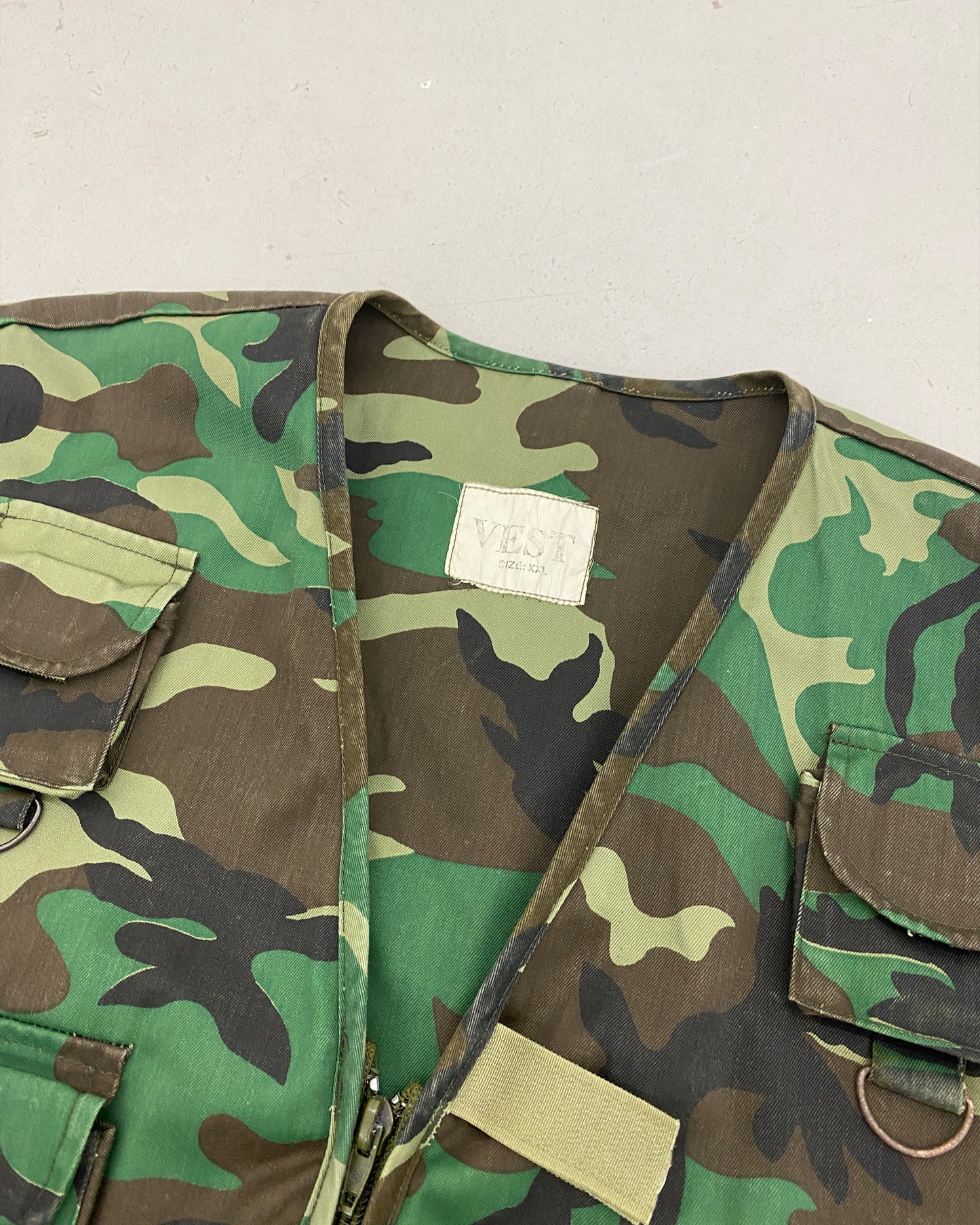 Vintage 1990er Camo USA Weste Grün 