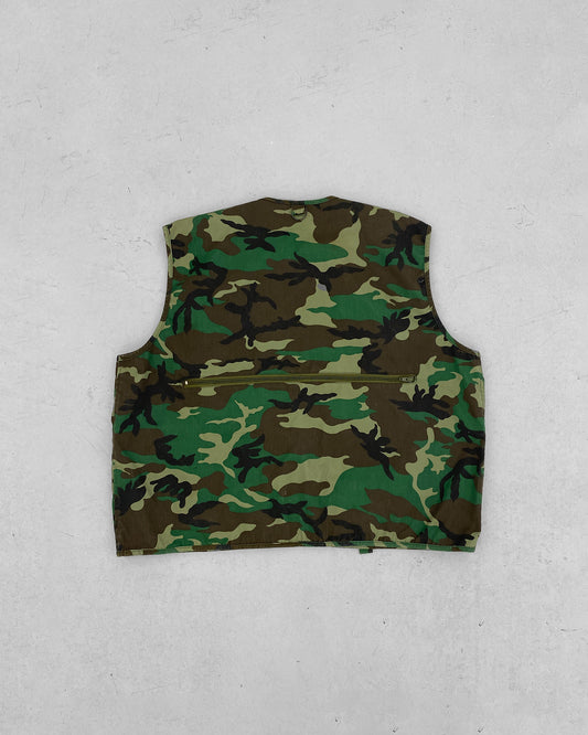 Vintage 1990s Camo USA Vest Green