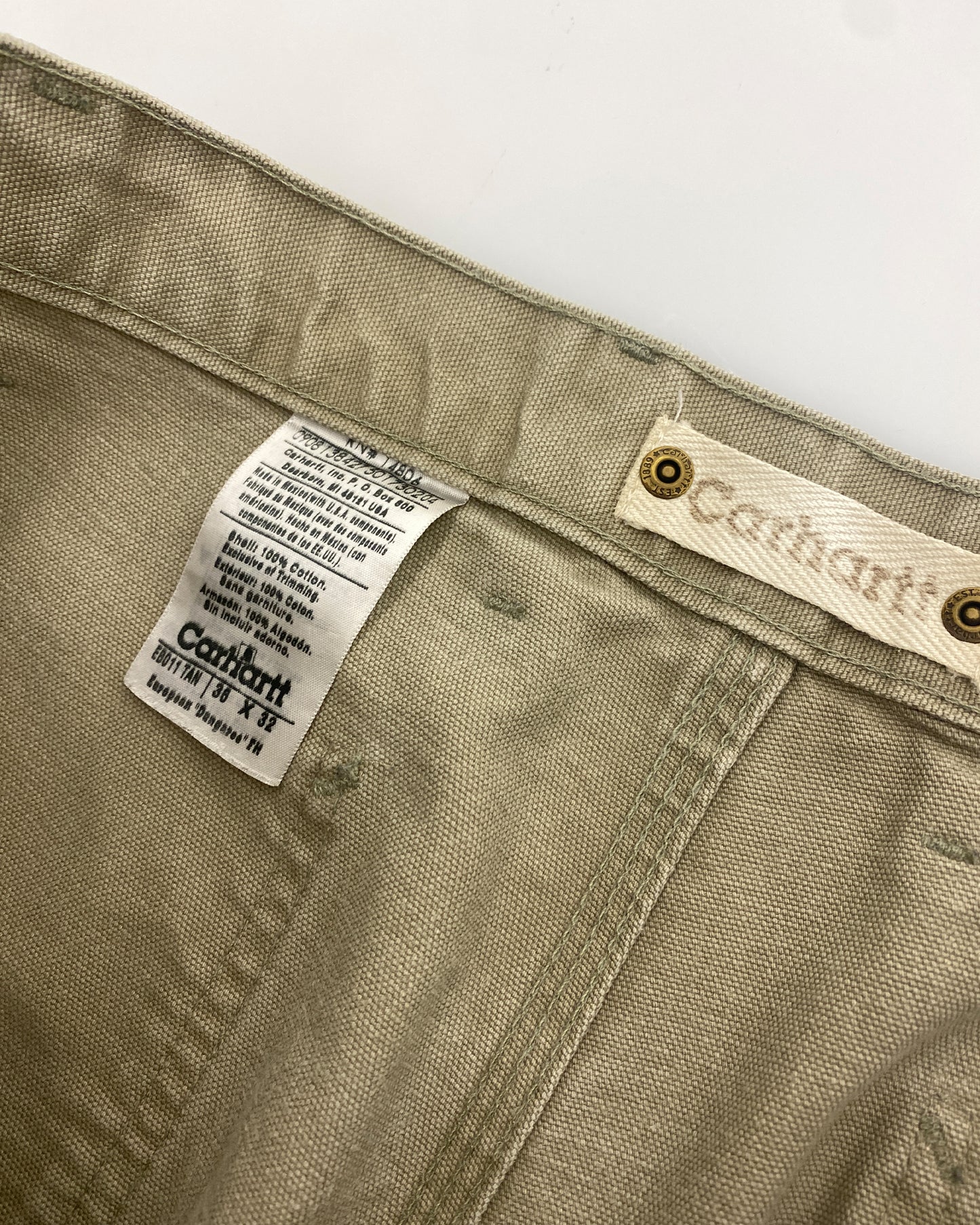 Carhartt 2000s Straight Fit Dungaree Pants Beige