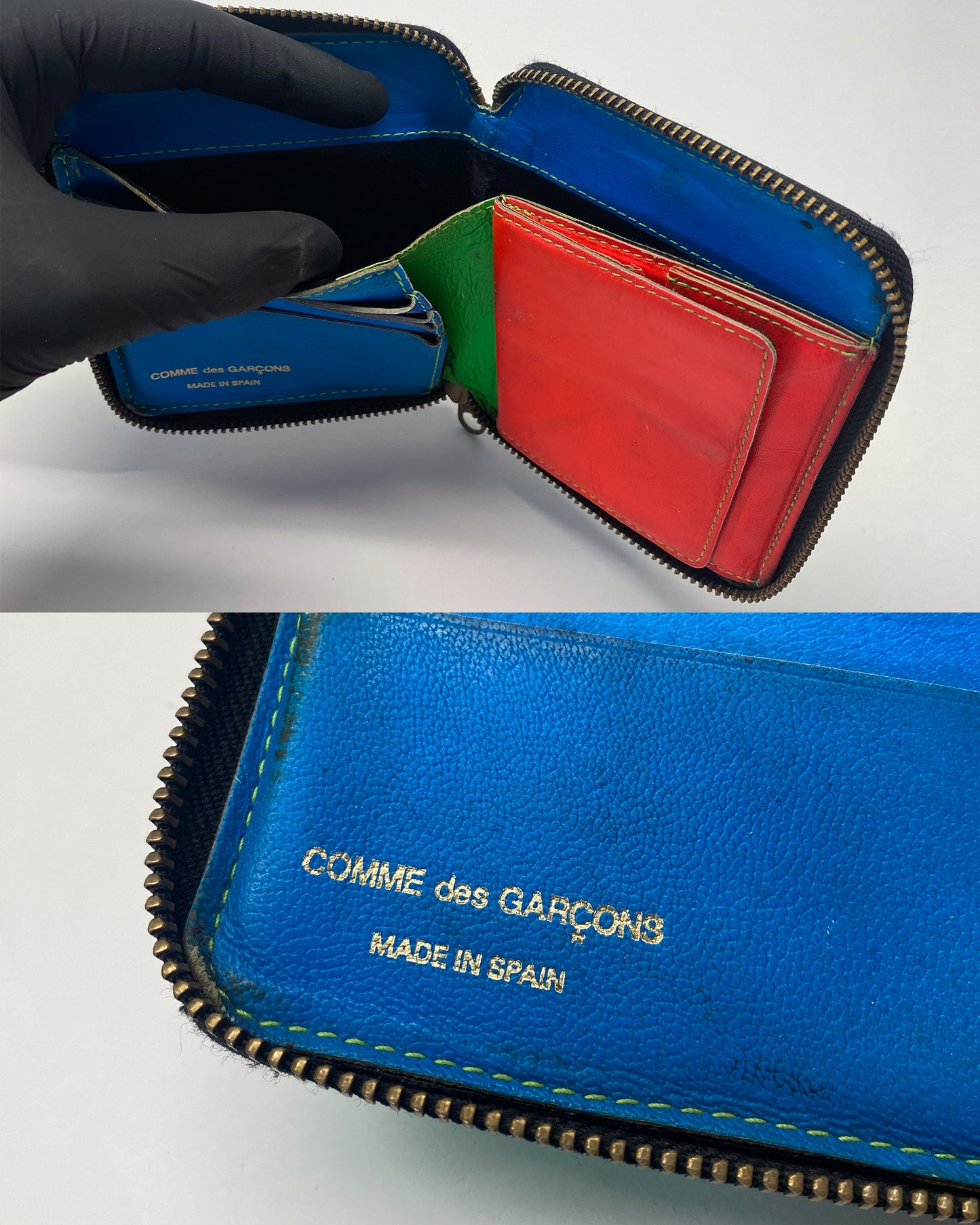 Comme des Garçons AD2010 Leather Super Fluorescent Wallet Green