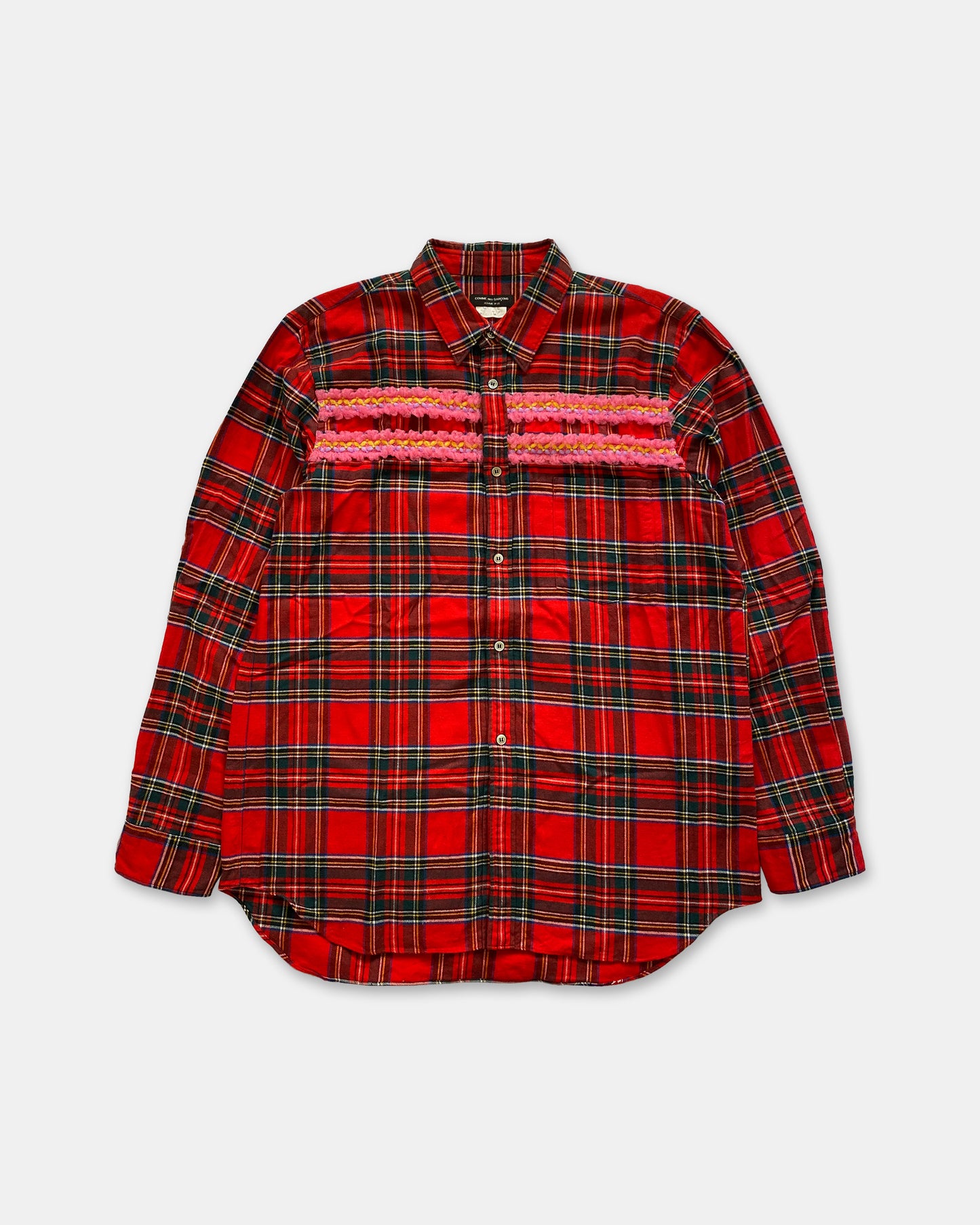 Comme des Garçons Homme Plus AD2004 Tartan Checkered Shirt Red