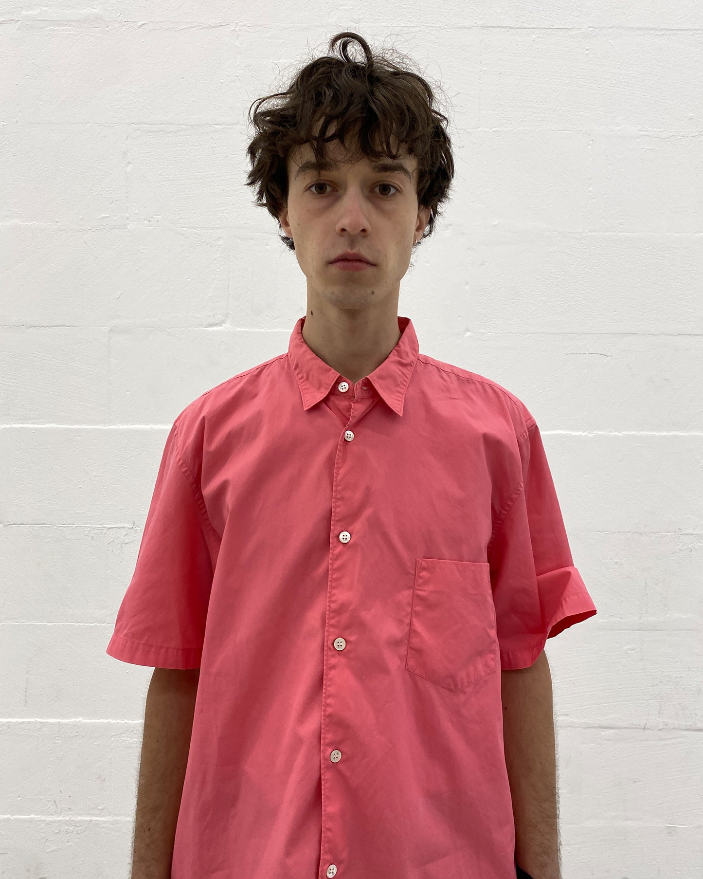 Comme des Garçons Hemd 2000er Kurzarmhemd Rosa 