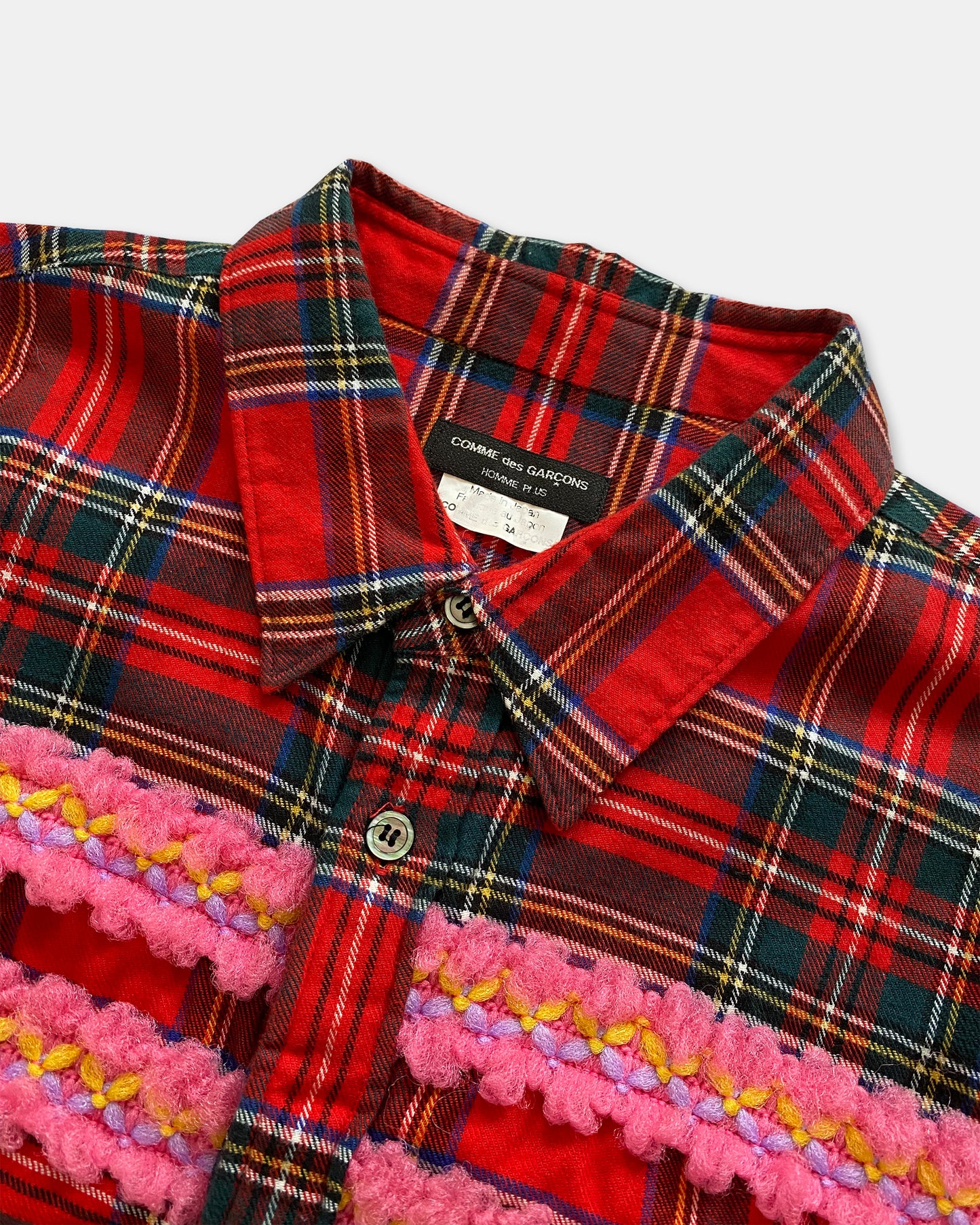 Comme des Garçons Homme Plus AD2004 Tartan-Hemd Rot 