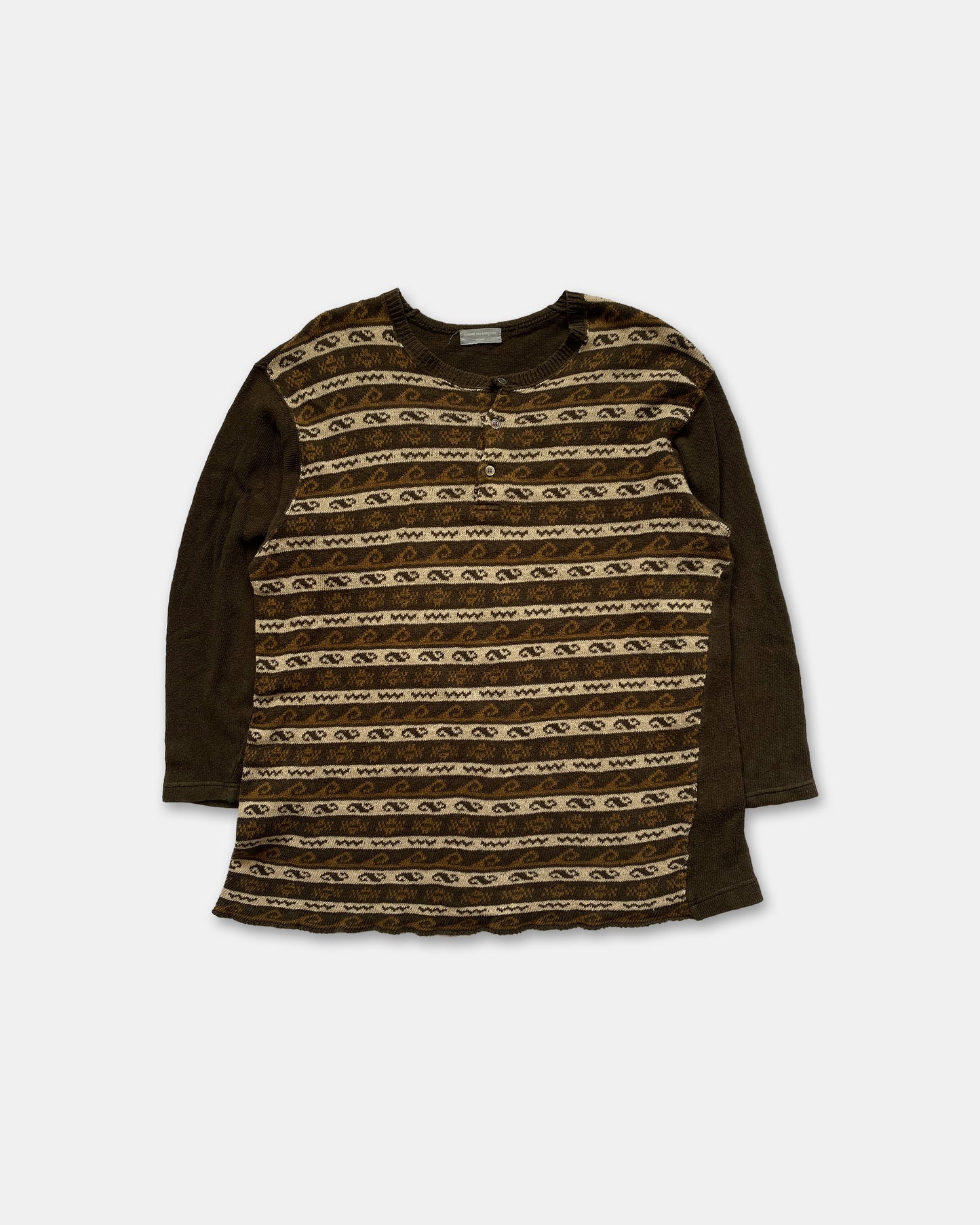 Comme des Garçons Homme AD1997 Asymmetrischer Strickpullover Braun 