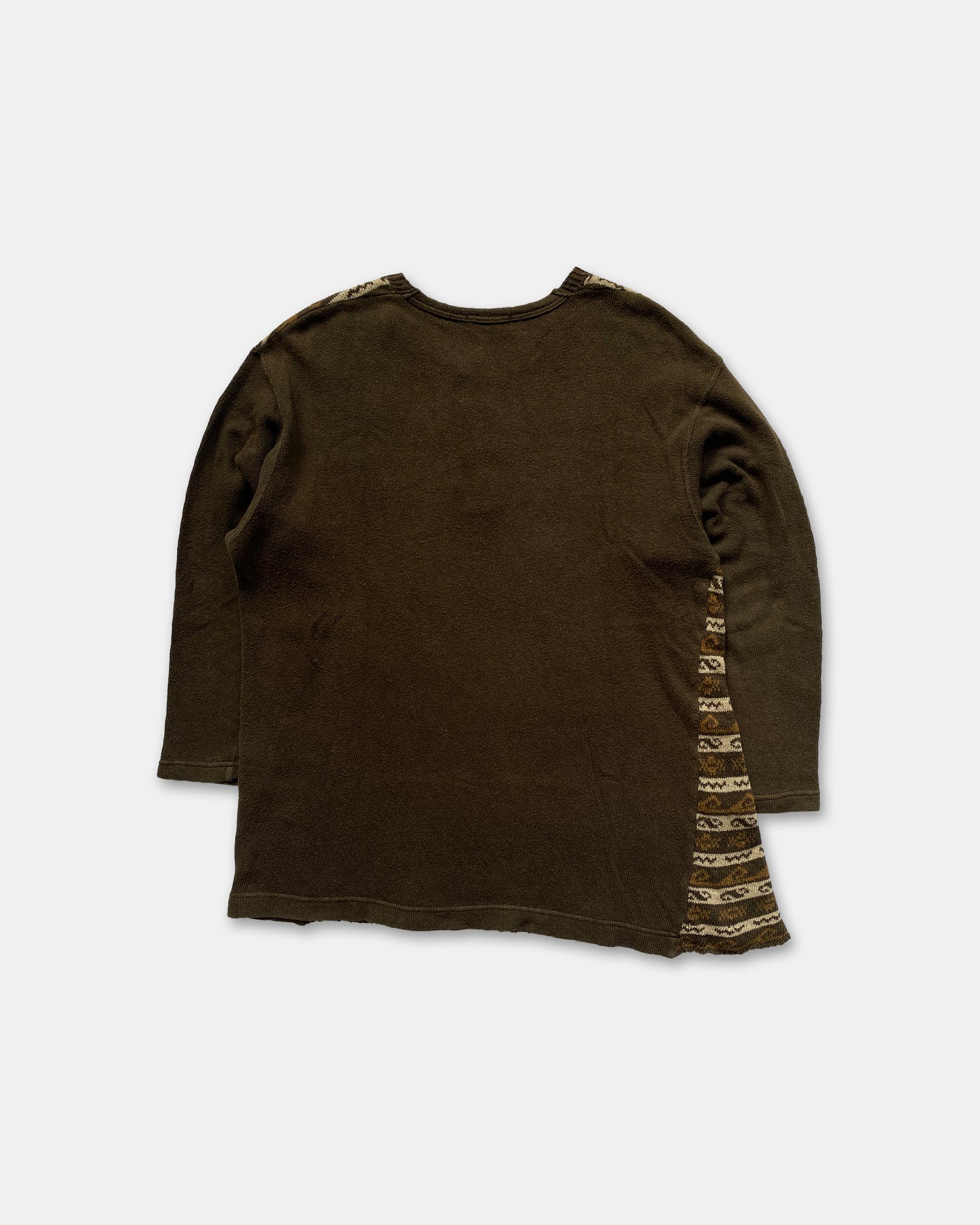 Comme des Garçons Homme AD1997 Asymmetrischer Strickpullover Braun 