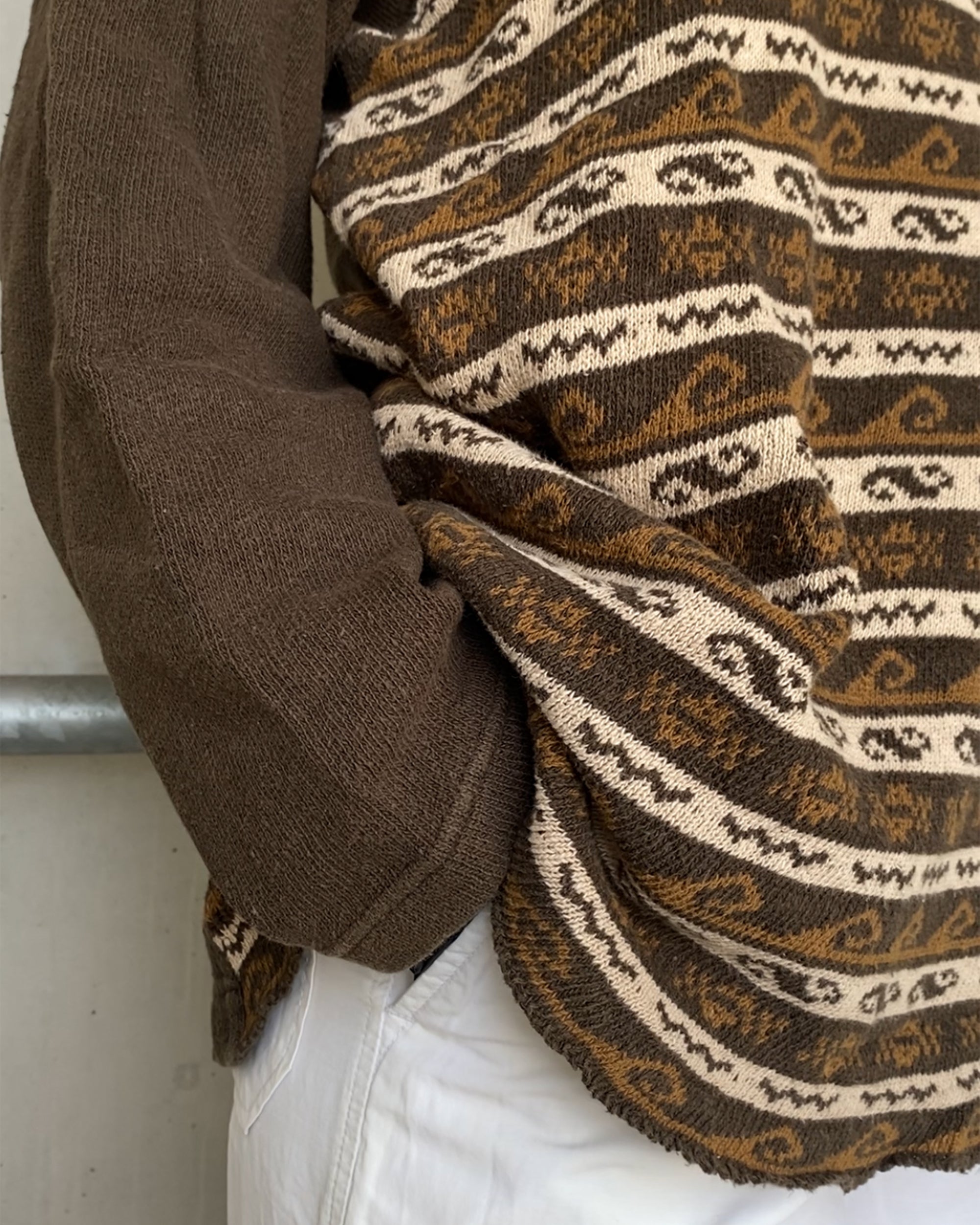 Comme des Garçons Homme AW1997 Asymmetrical Knit Sweater Brown