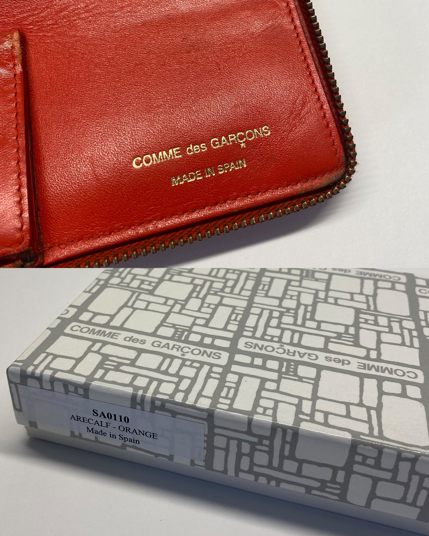 Comme des Garçons 2010s Leather Wallet Orange