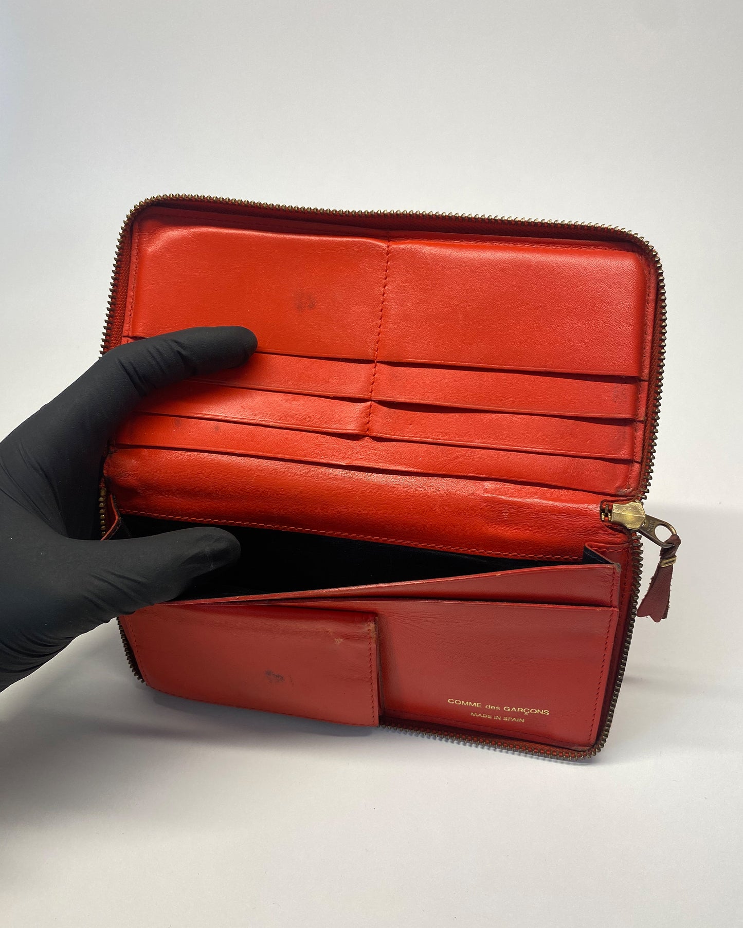 Comme des Garçons 2010s Leather Wallet Orange