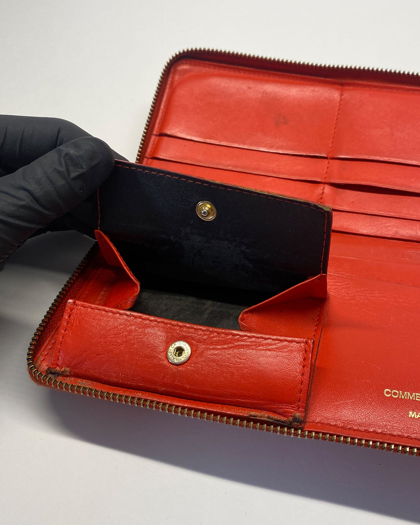 Comme des Garçons 2010s Leather Wallet Orange