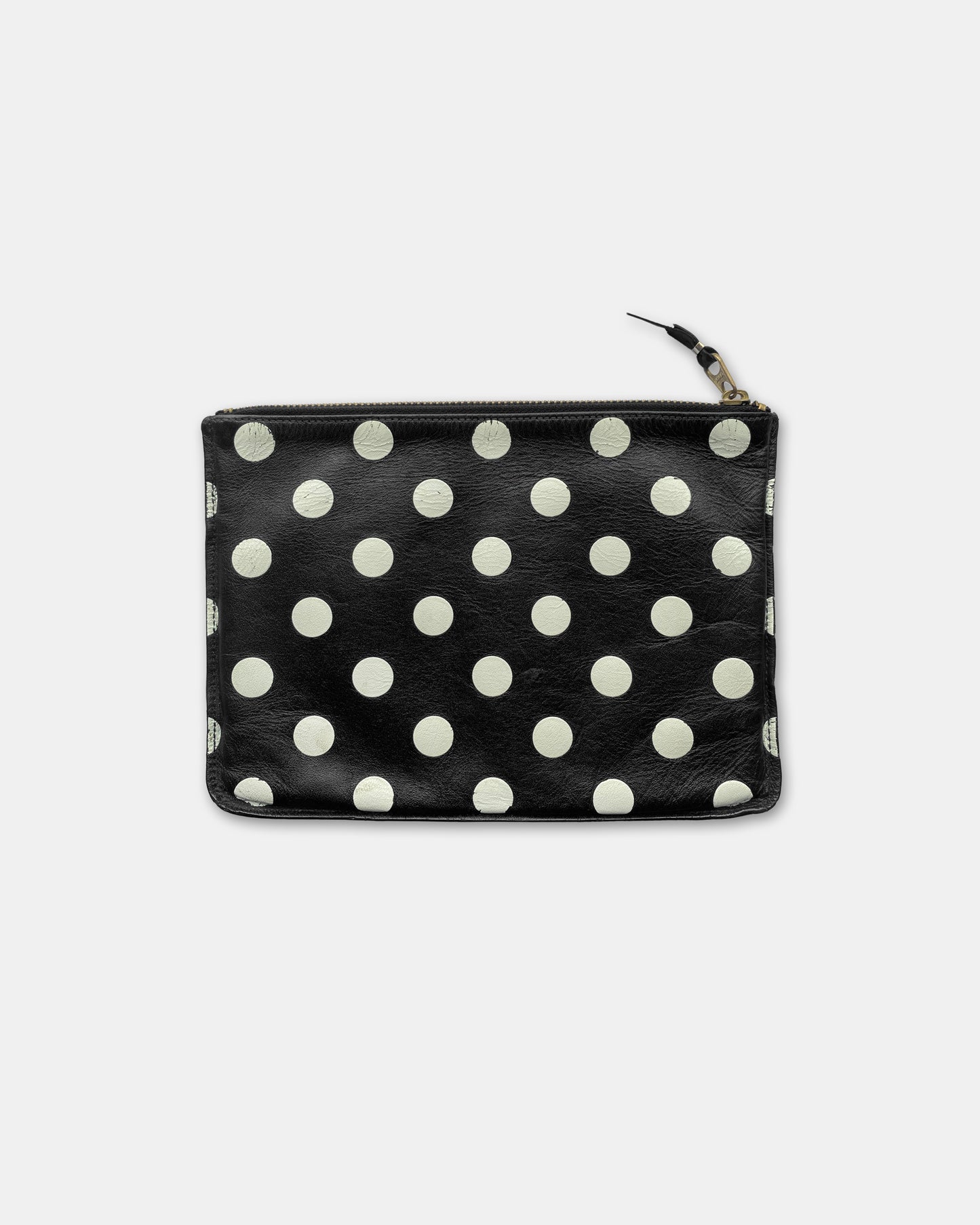 Comme des Garçons 2010s Leder-Geldbörse mit Polka Dots Schwarz 