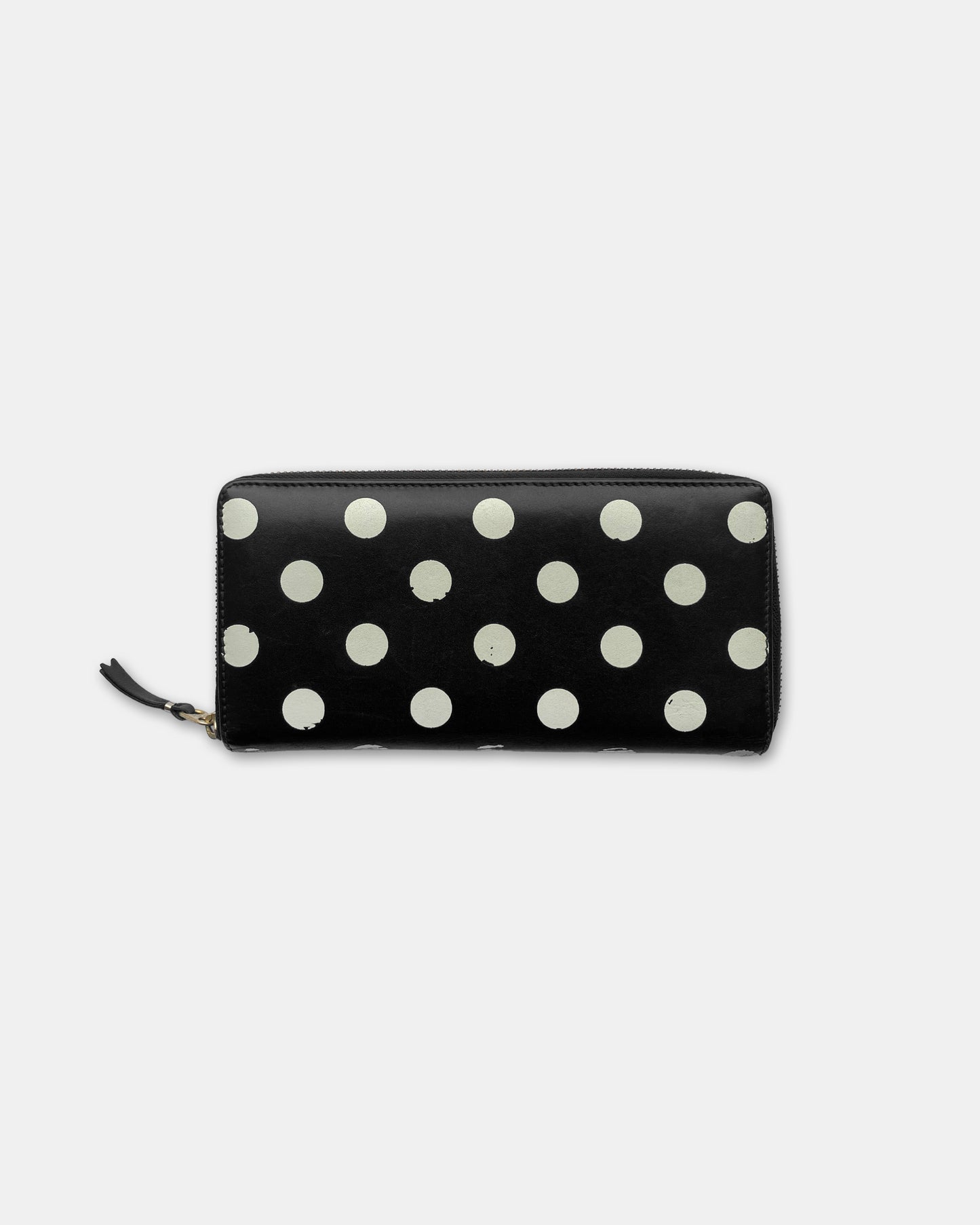 Comme des Garçons 2010s Leather Polka Dots Wallet Black